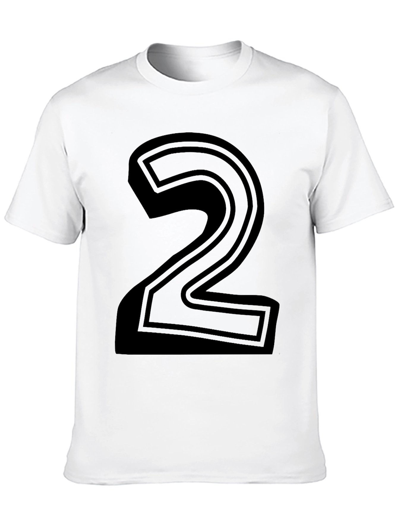 Number 2 Black Graphic Tee - Casual Style