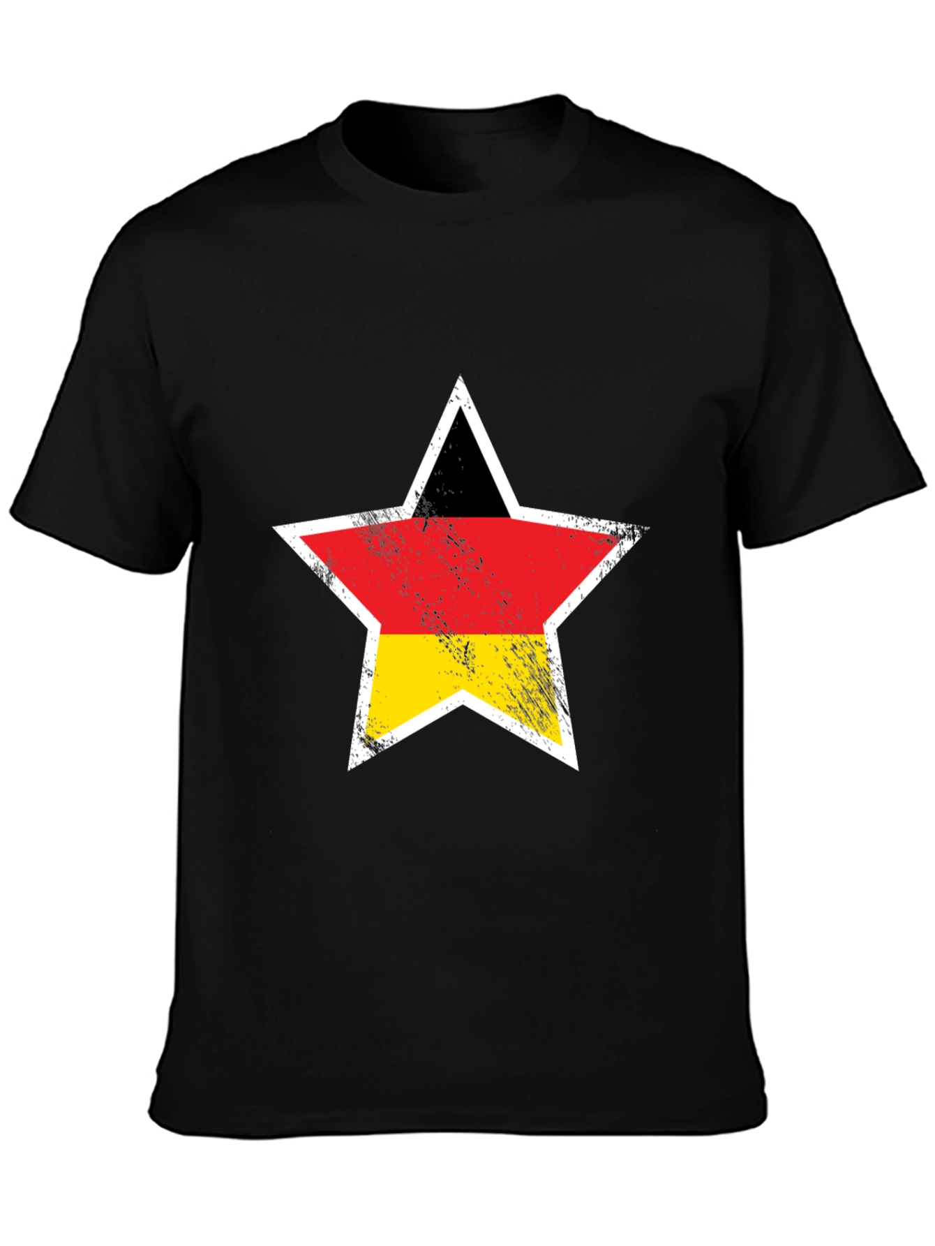 German Flag Star Graphic Black T-Shirt