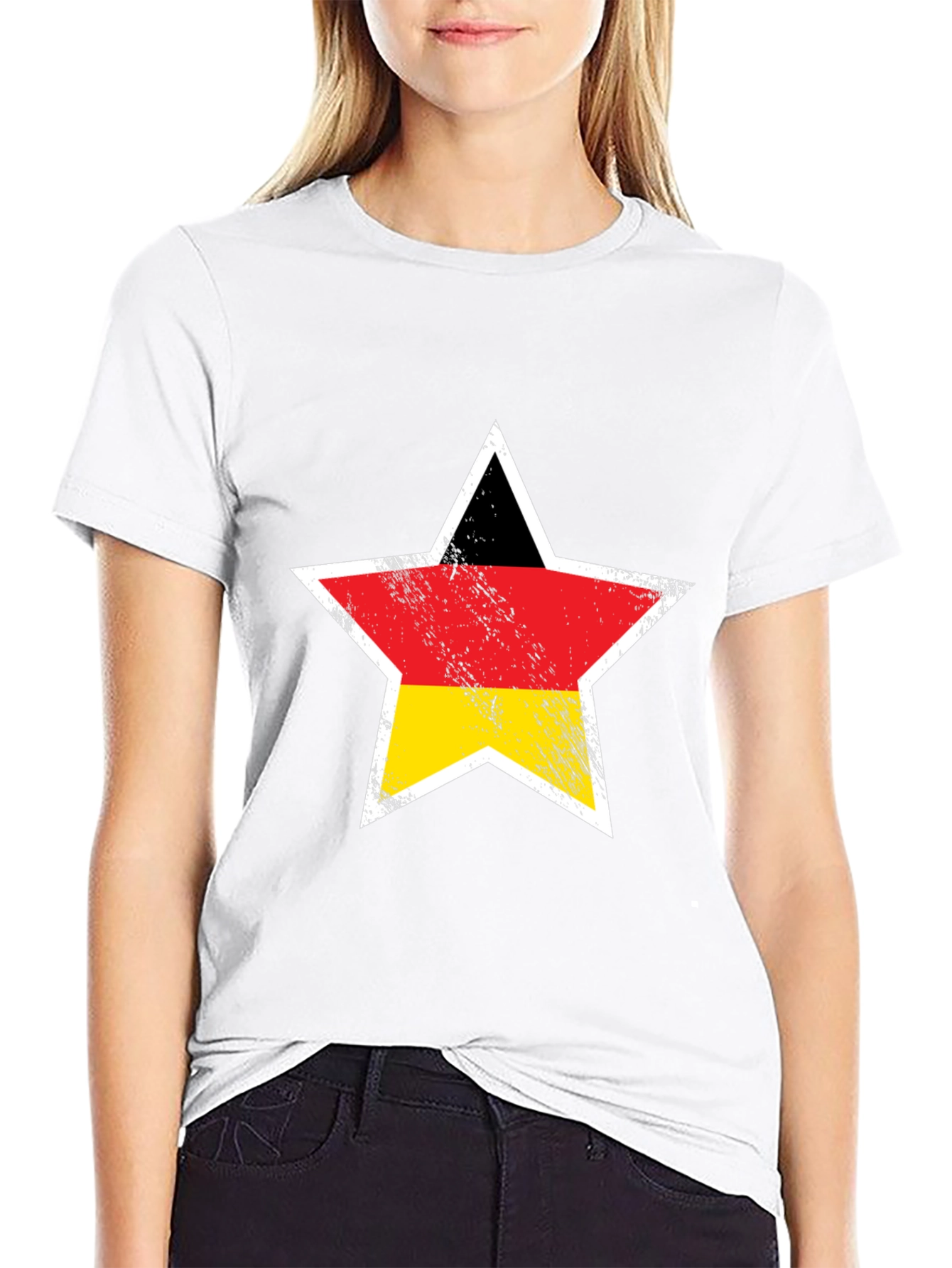 German Flag Star Graphic Black T-Shirt