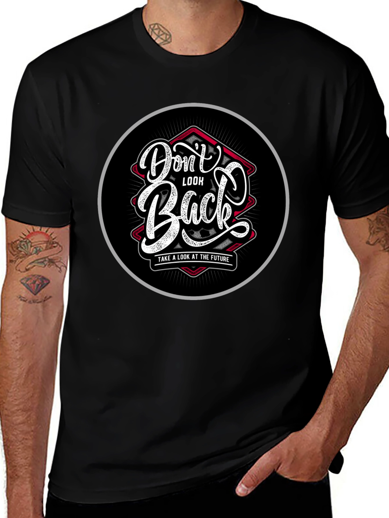 Dont Look Back Graphic Black T-Shirt