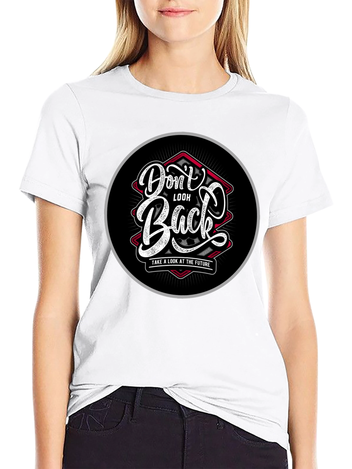 Dont Look Back Graphic Black T-Shirt