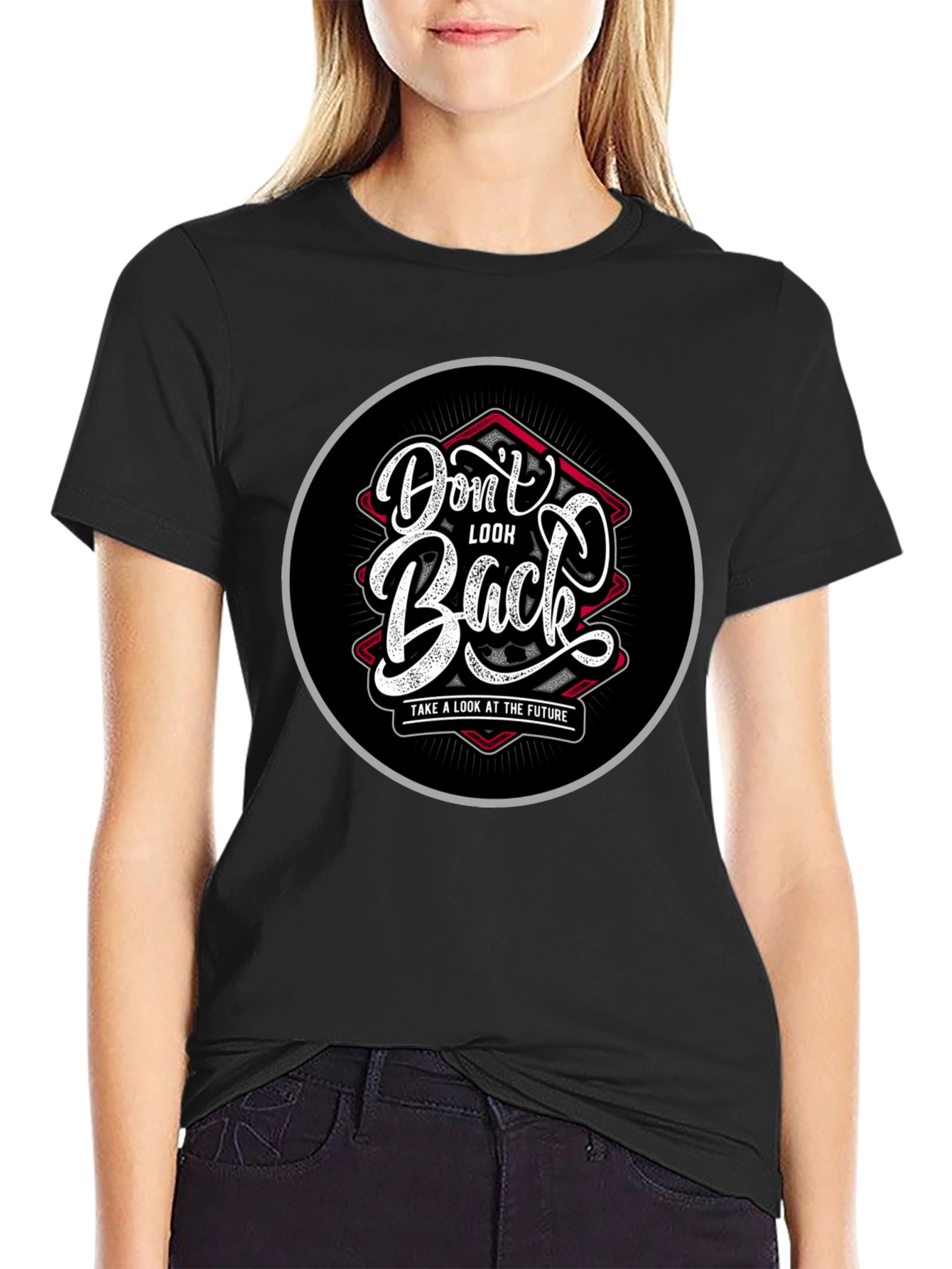 Dont Look Back Graphic Black T-Shirt