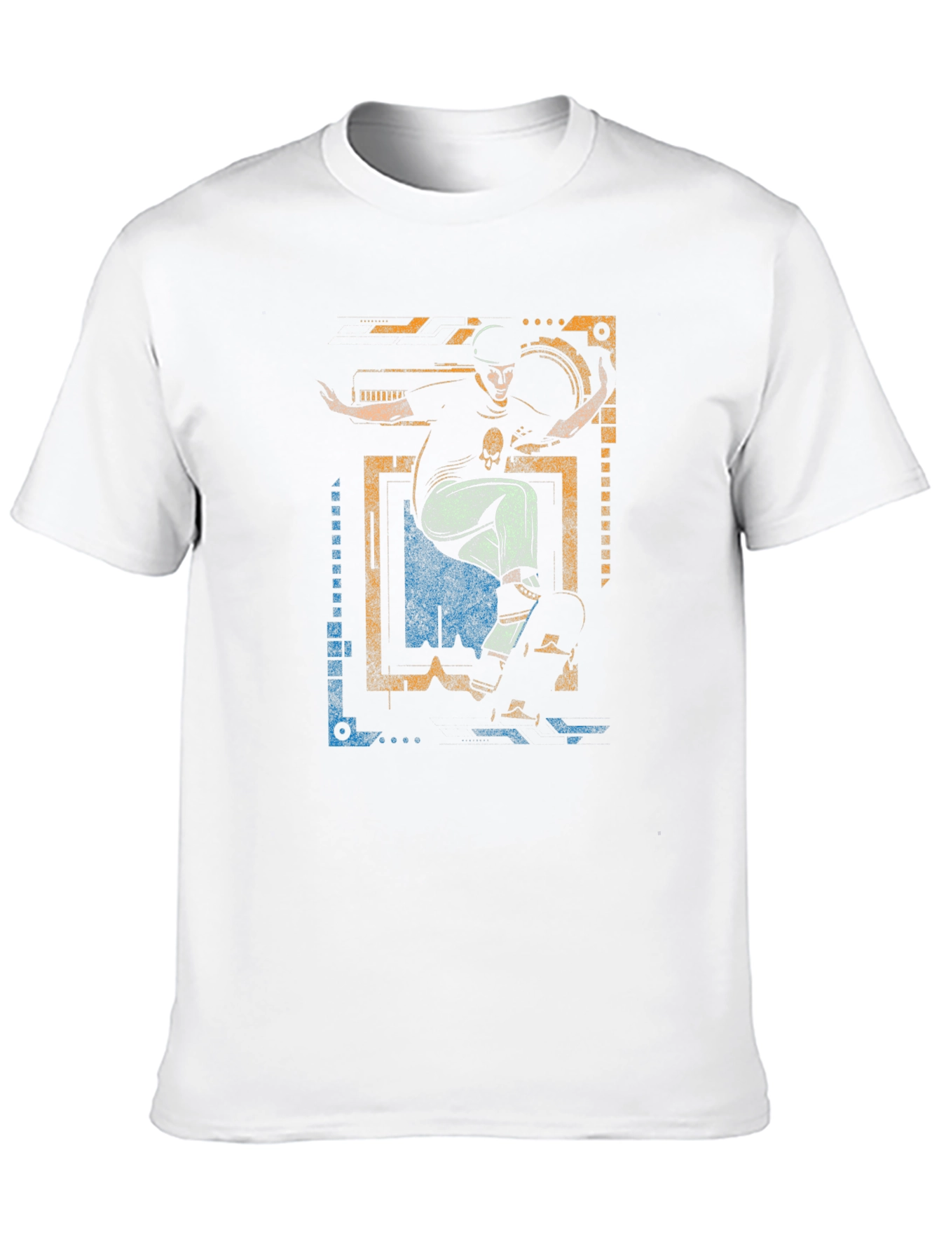 Skateboarding Graphic Tee - Black Cotton T-Shirt