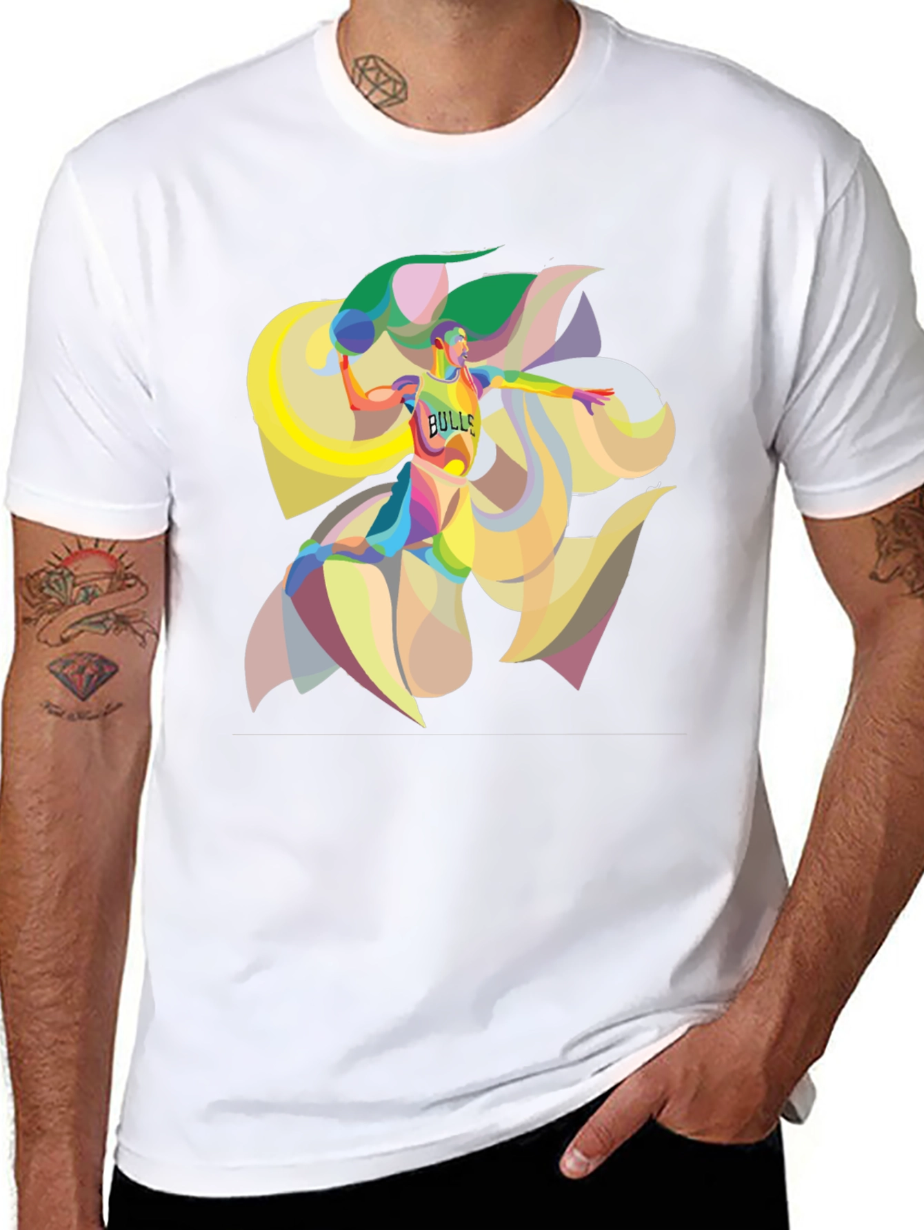 Bulls Basketball Graphic T-Shirt - Bold Artistic Design