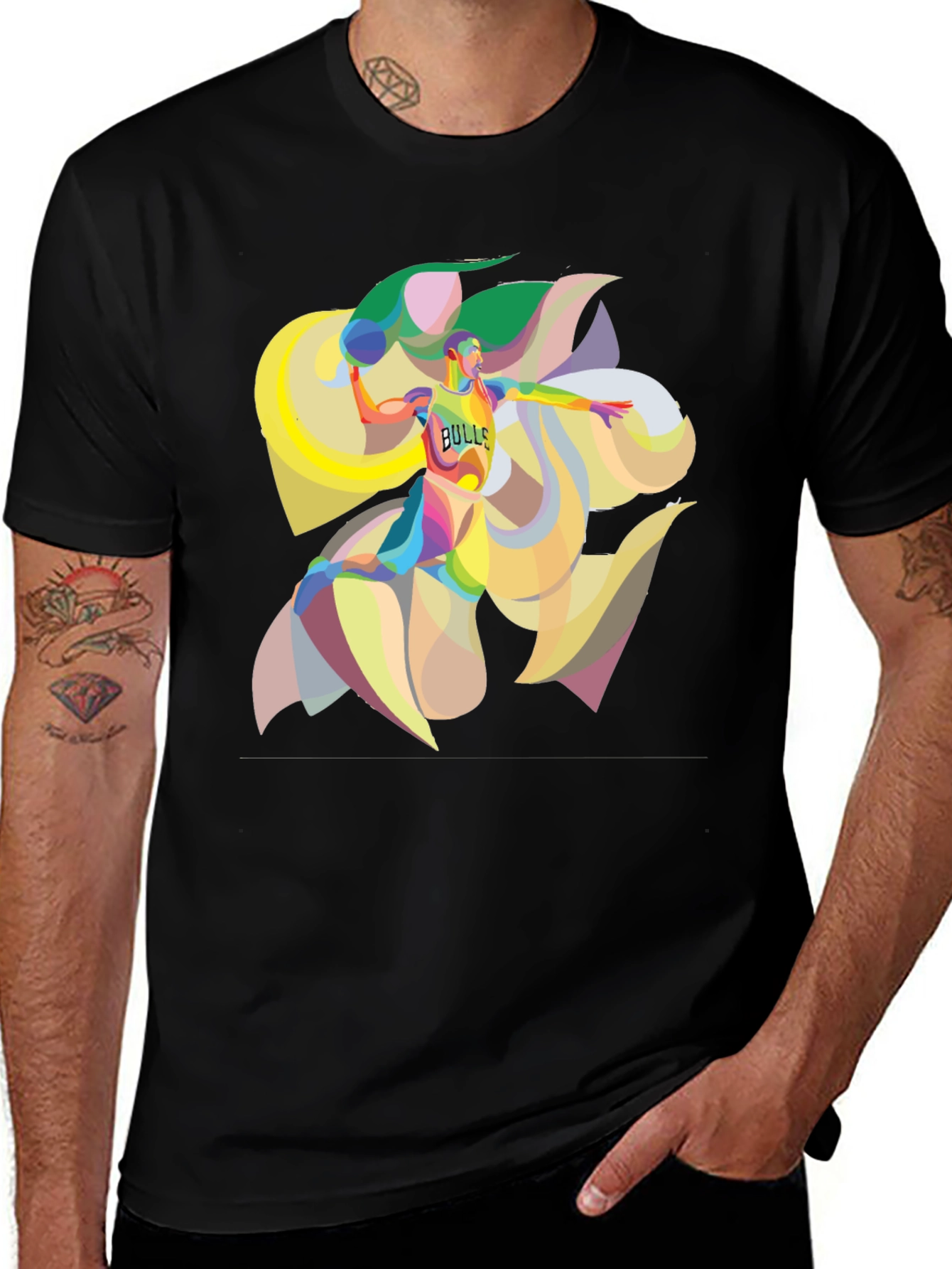 Bulls Basketball Graphic T-Shirt - Bold Artistic Design