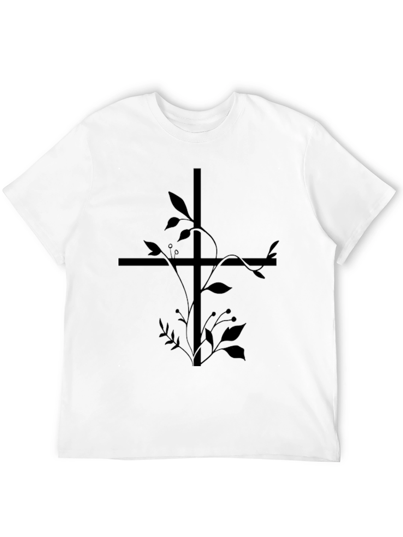 Floral Cross Graphic Tee - Black
