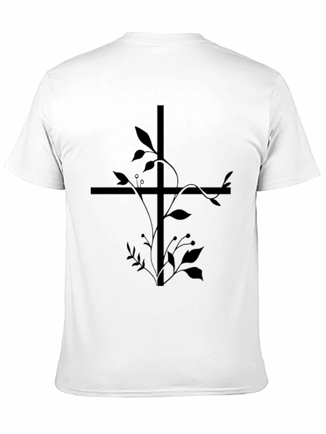 Floral Cross Graphic Tee - Black