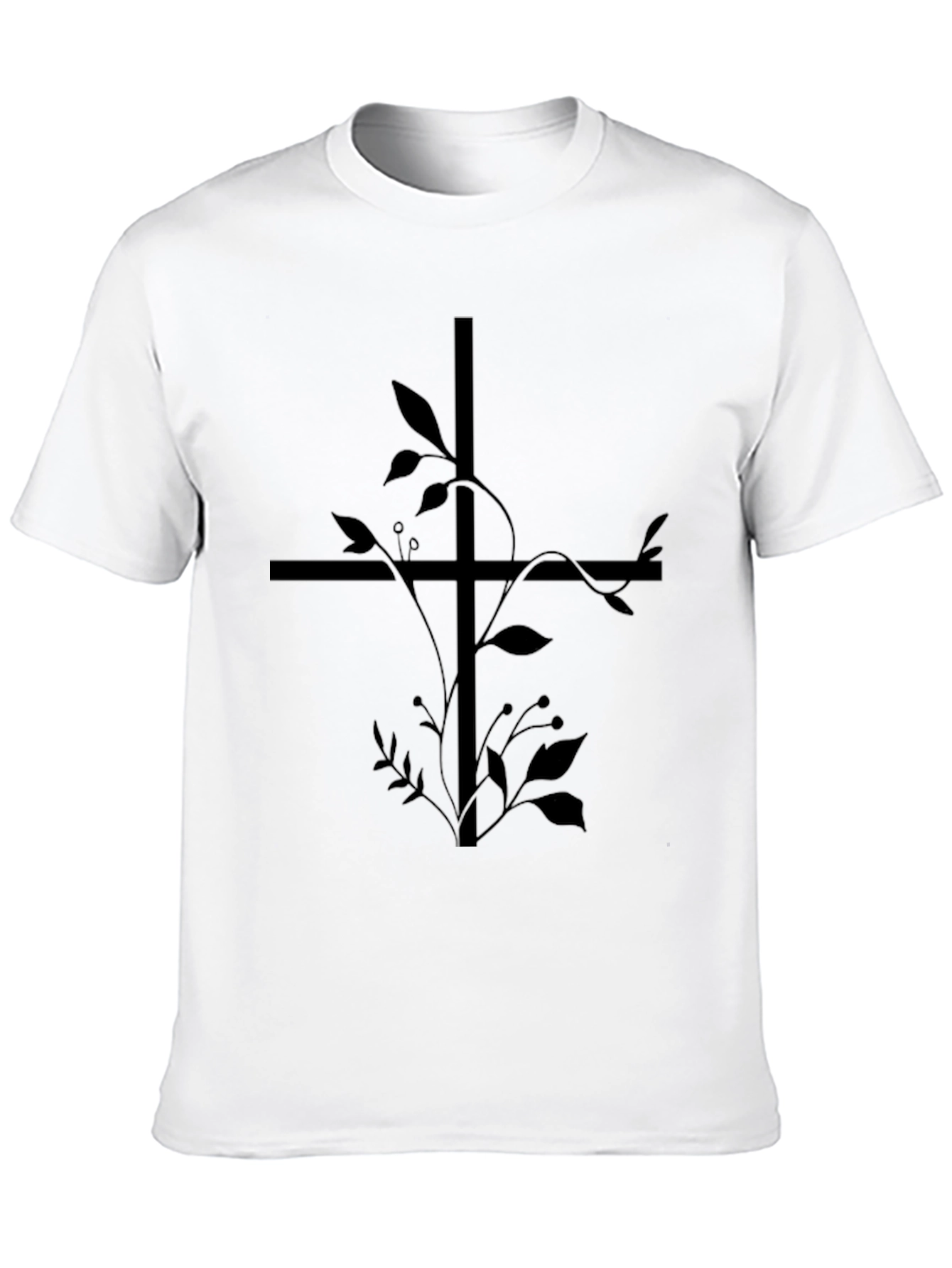 Floral Cross Graphic Tee - Black