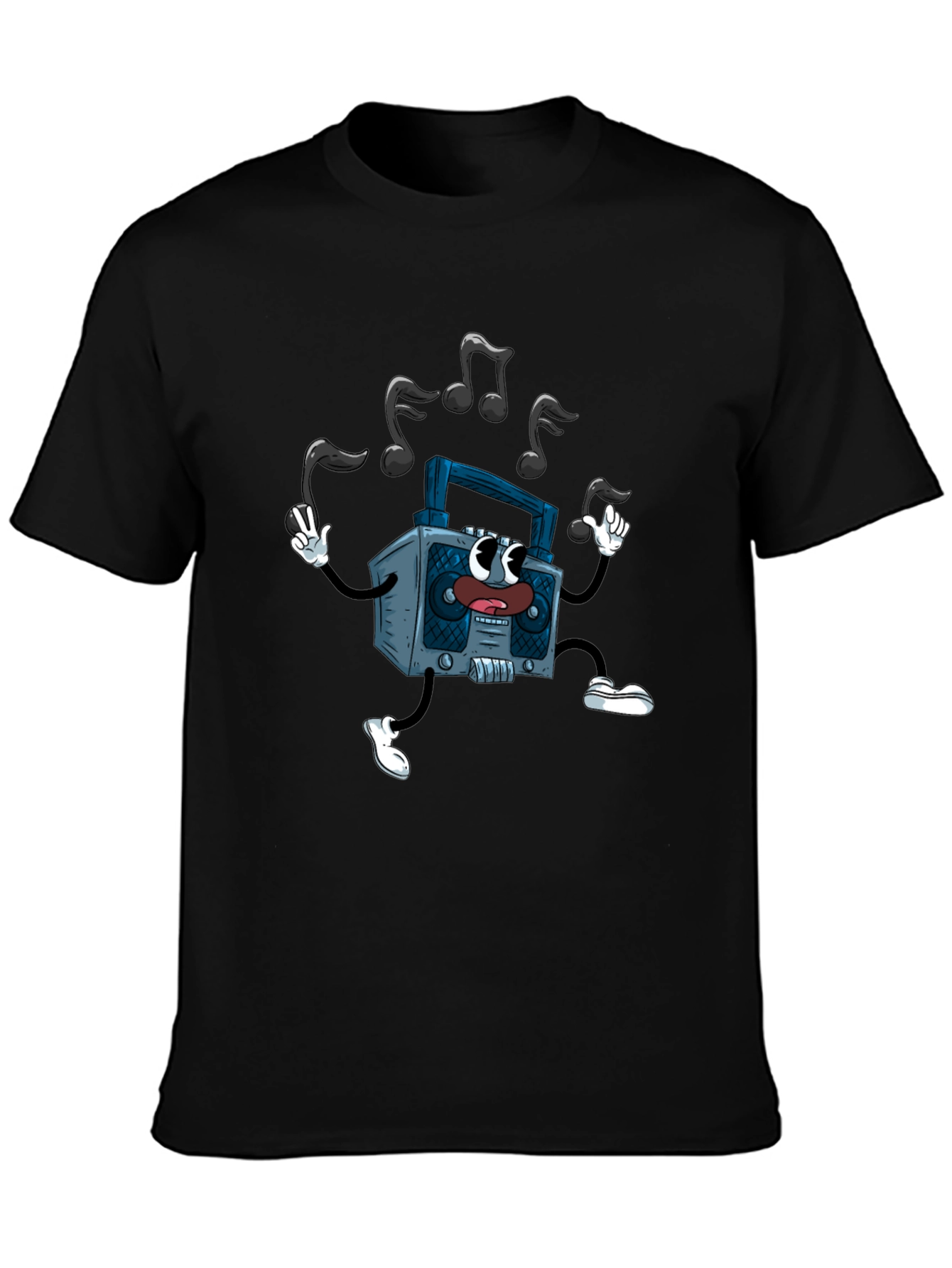 Retro Cartoon Boombox Graphic Tee