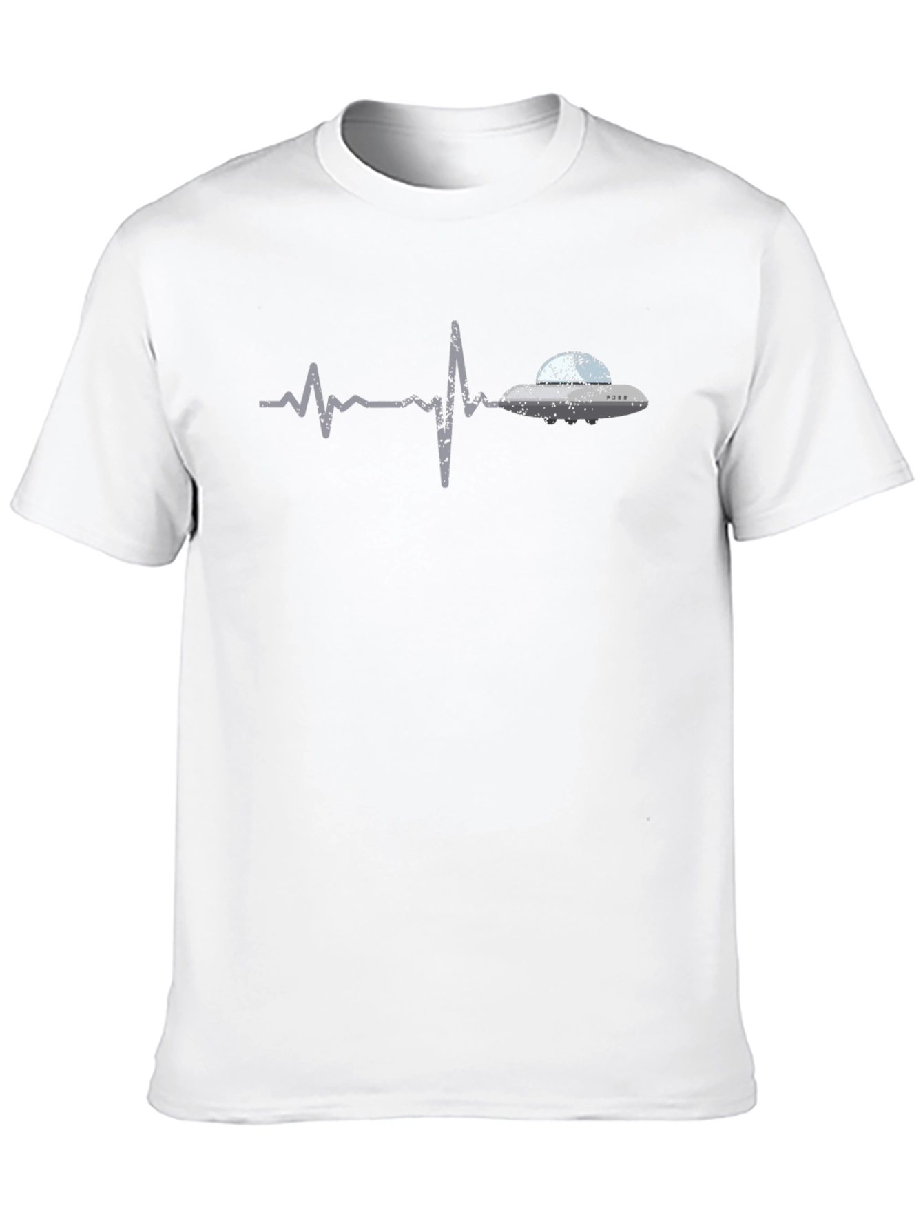 UFO Heartbeat Graphic T-Shirt - Black Cotton Tee