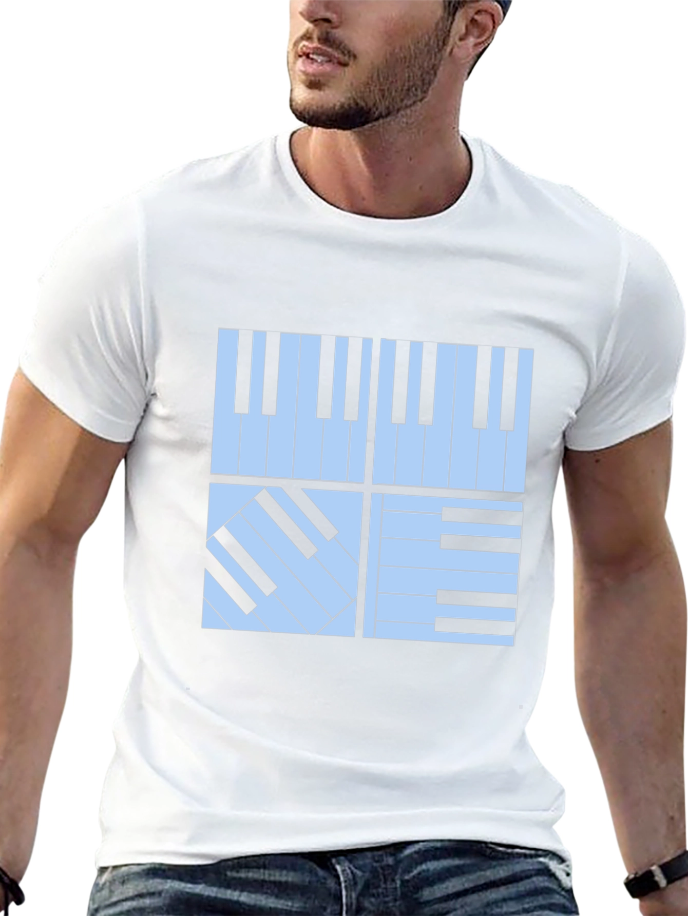 Piano Keys Graphic Tee - Stylish Musicians T-Shirt