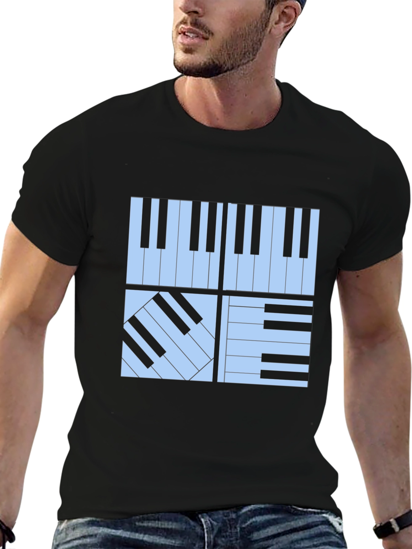 Piano Keys Graphic Tee - Stylish Musicians T-Shirt
