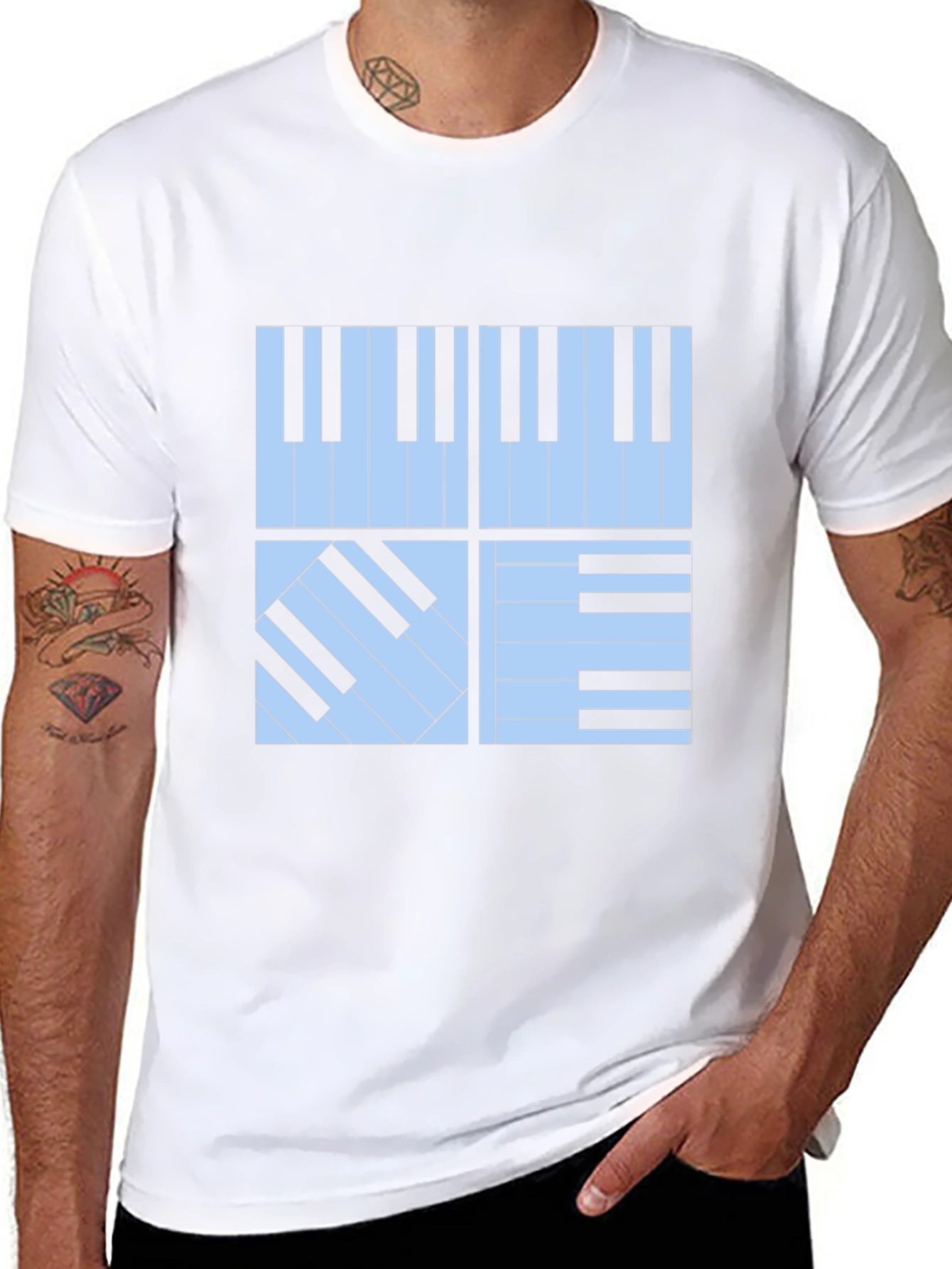 Piano Keys Graphic Tee - Stylish Musicians T-Shirt
