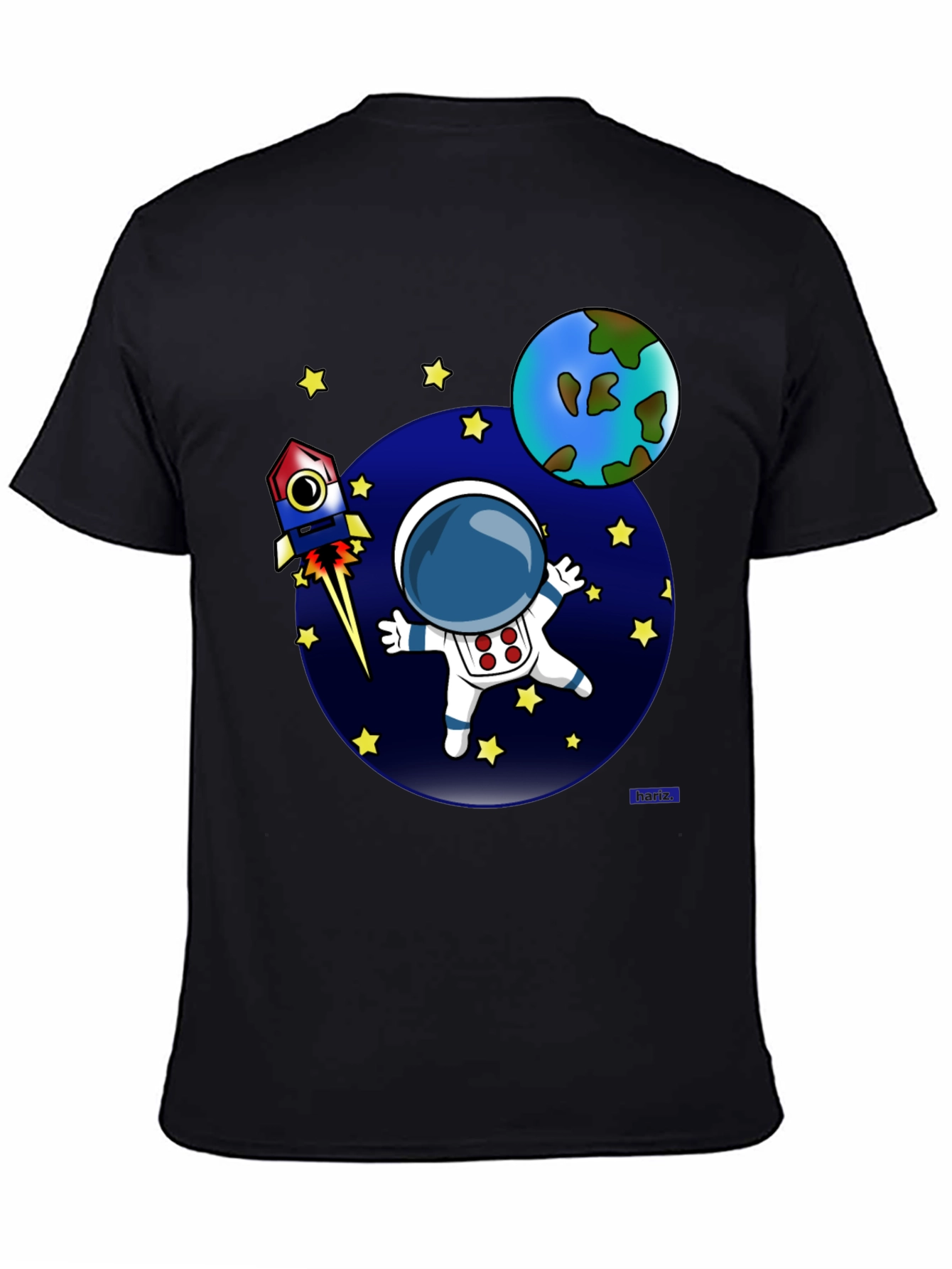 Cartoon Astronaut T-Shirt - Space Adventure Design