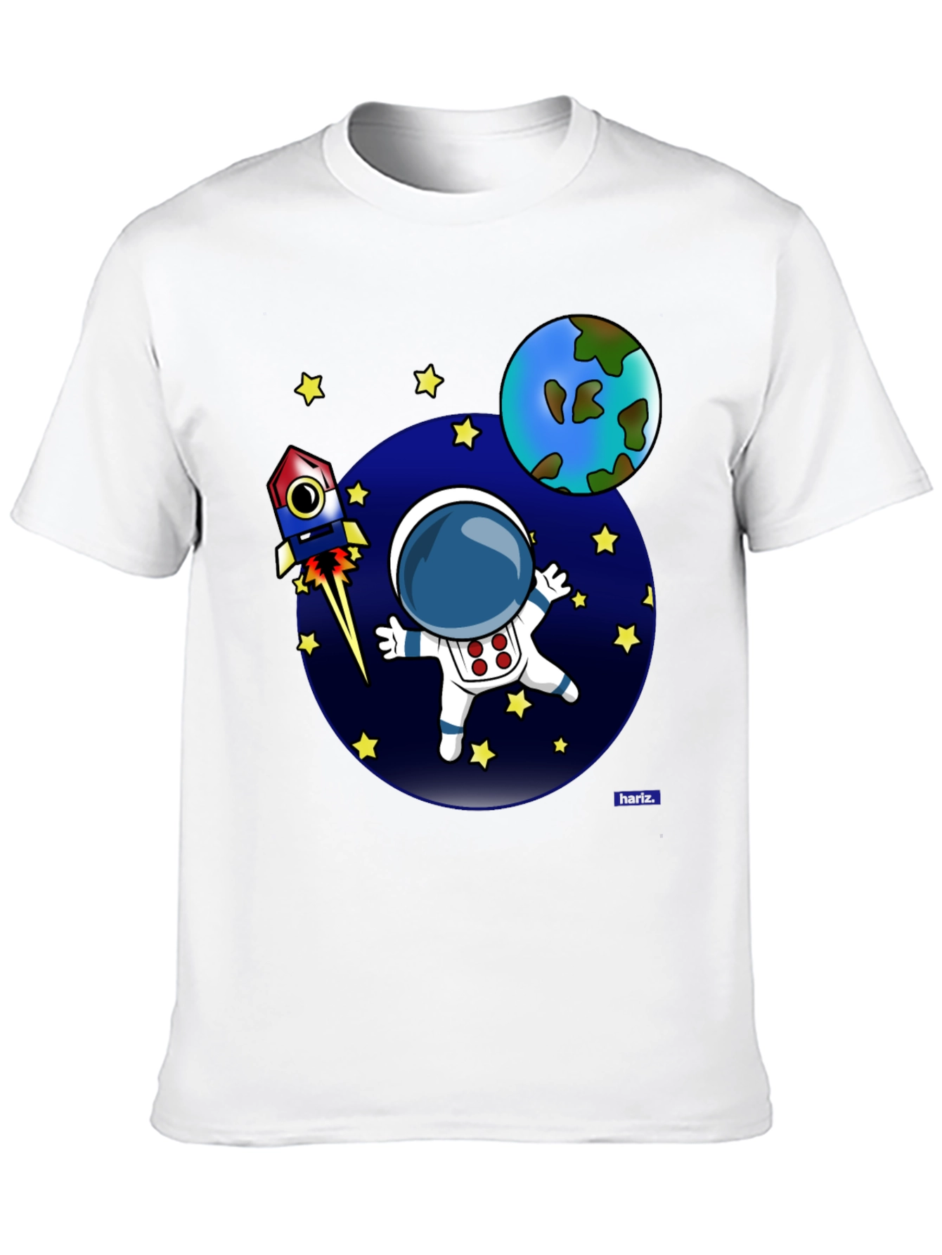 Cartoon Astronaut T-Shirt - Space Adventure Design