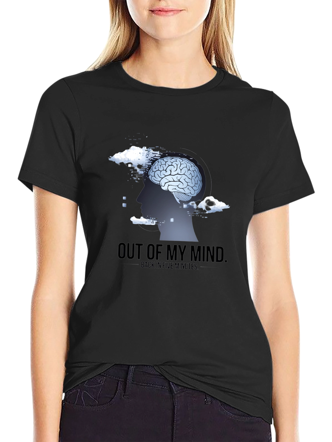 Out of My Mind Mens Black Graphic T-Shirt