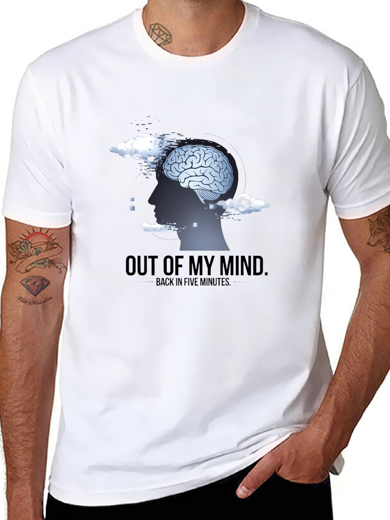 Out of My Mind Mens Black Graphic T-Shirt