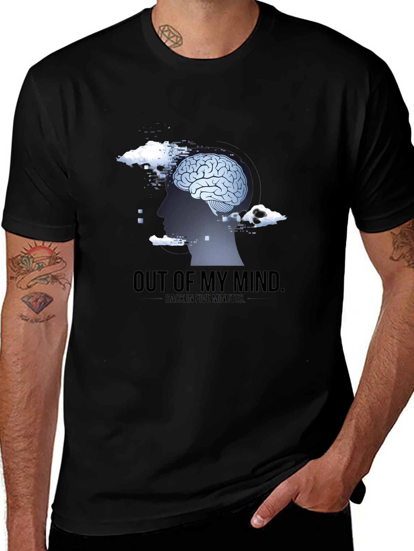 Out of My Mind Mens Black Graphic T-Shirt
