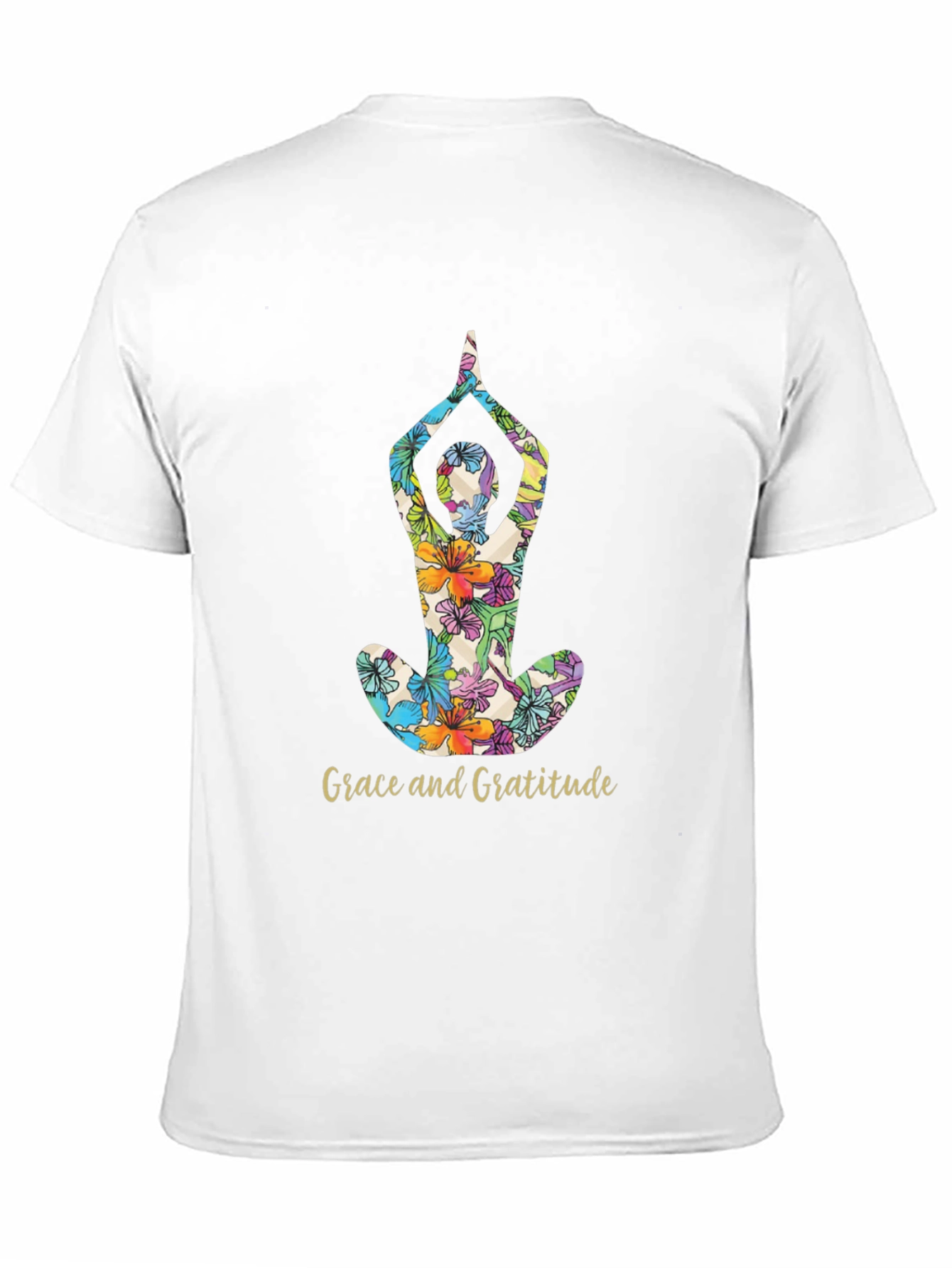 Grace and Gratitude Floral Yoga T-Shirt