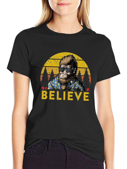 Believe Bigfoot T-Shirt - Funny Cryptozoology Tee
