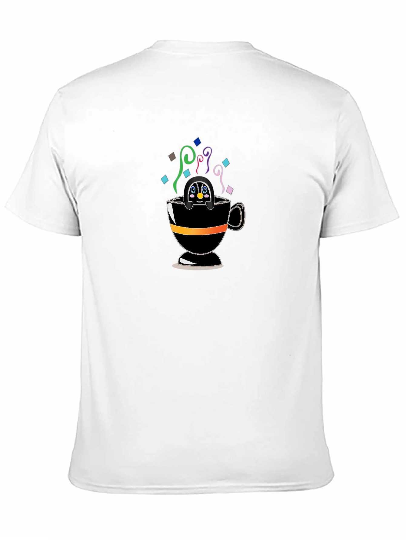 Penguin in a Cup Black T-Shirt