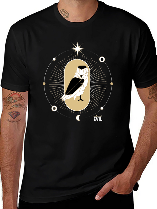 Enforced Evil Geometric Owl Graphic T-Shirt