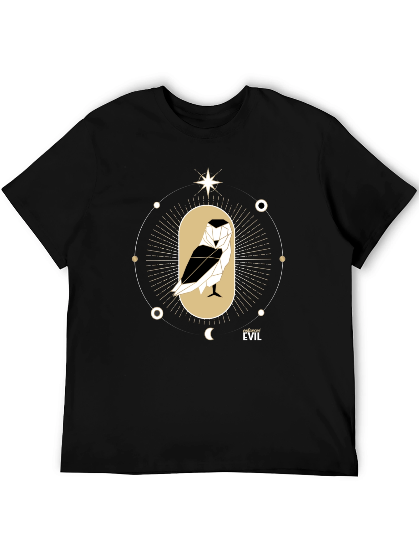 Enforced Evil Geometric Owl Graphic T-Shirt