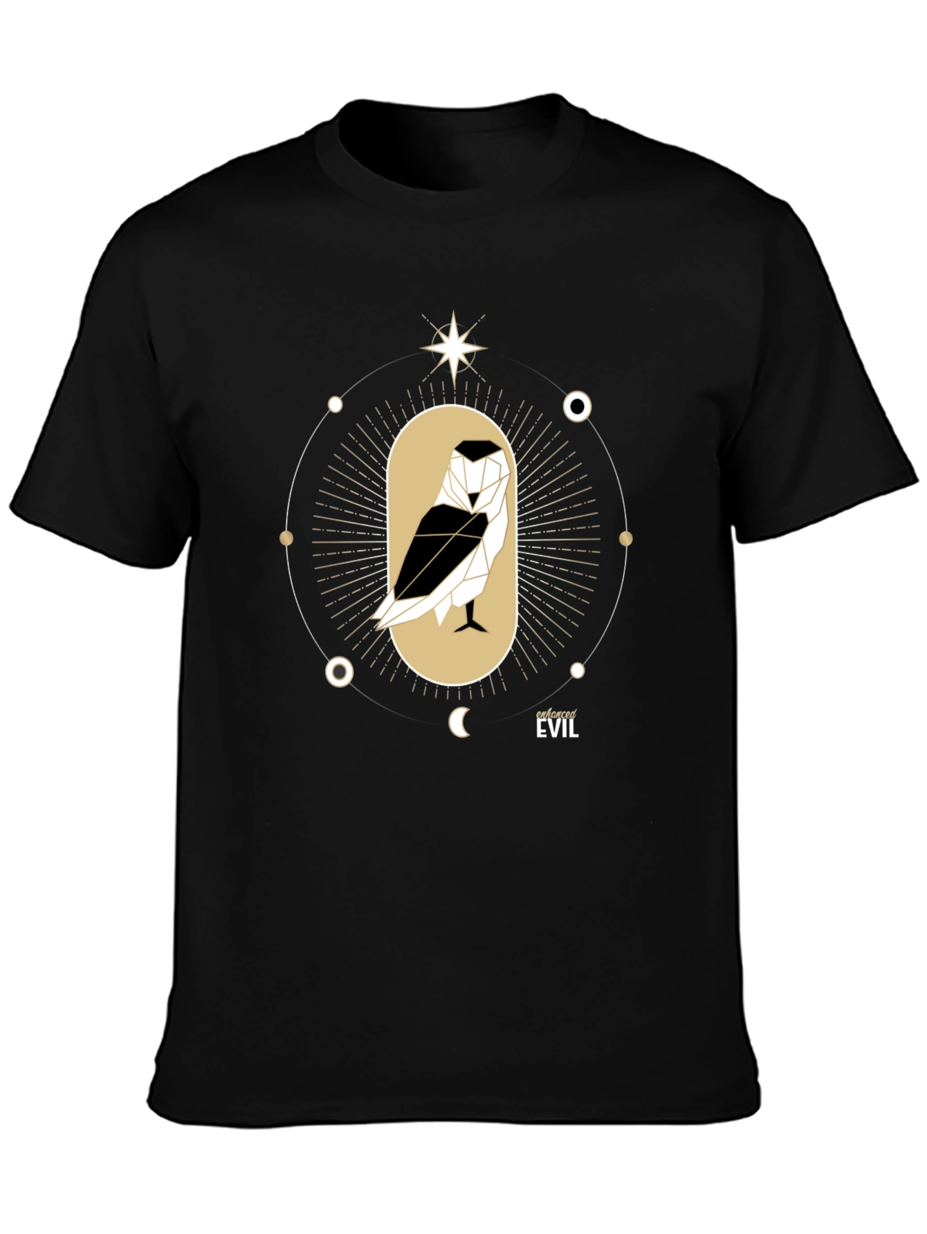 Enforced Evil Geometric Owl Graphic T-Shirt