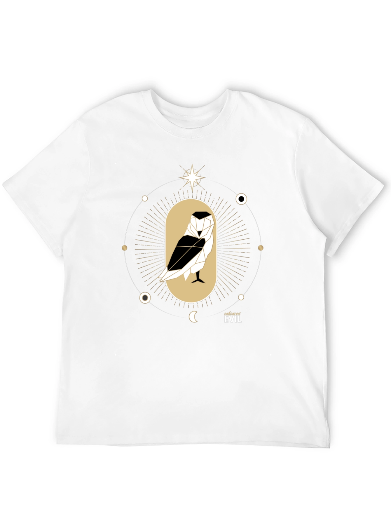 Enforced Evil Geometric Owl Graphic T-Shirt