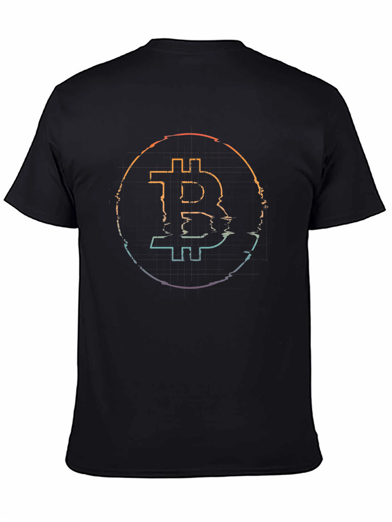 Bitcoin Glitch Graphic Tee - Crypto Currency Fashion