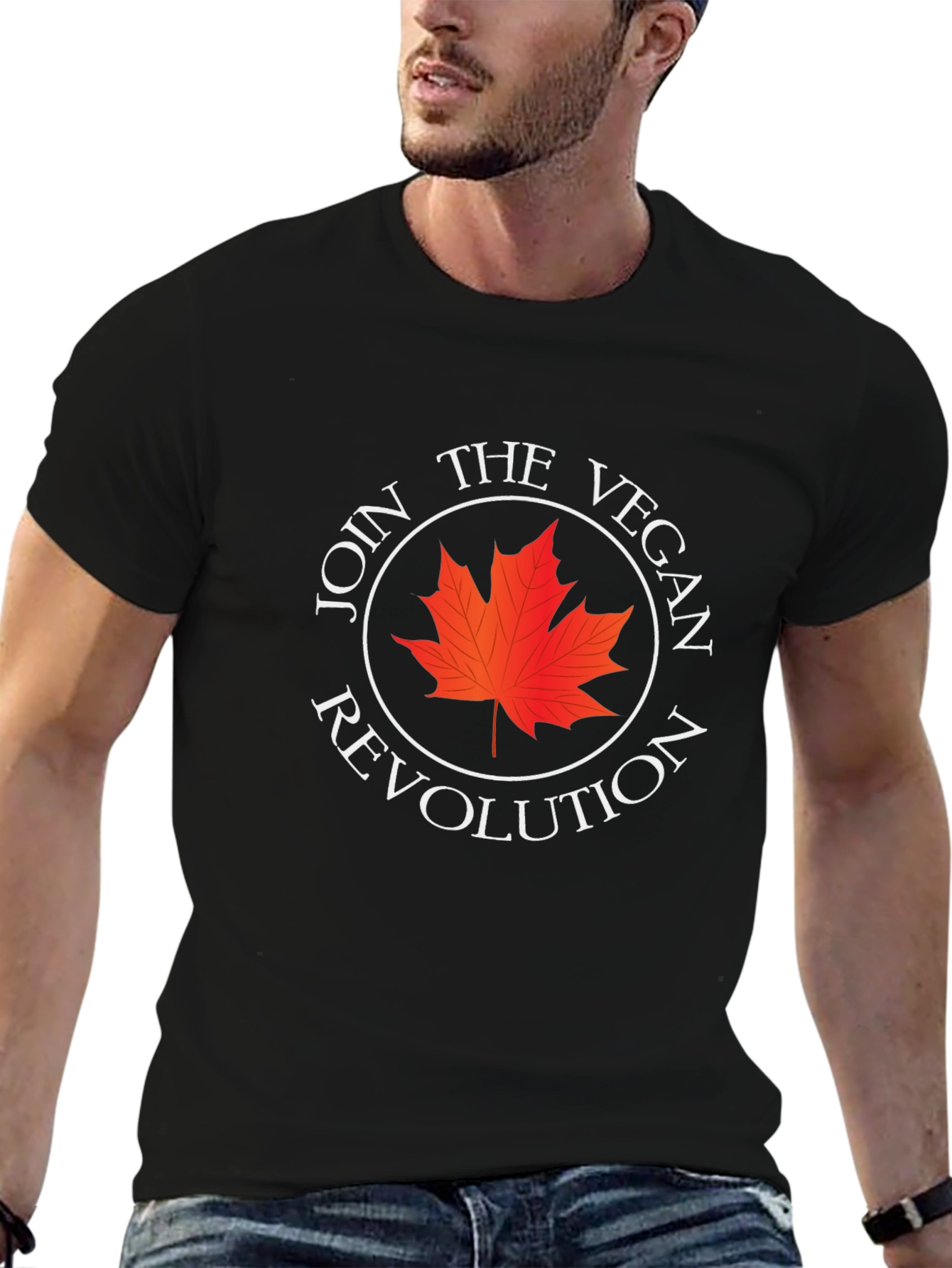 Vegan Revolution Tee - Maple Leaf Design