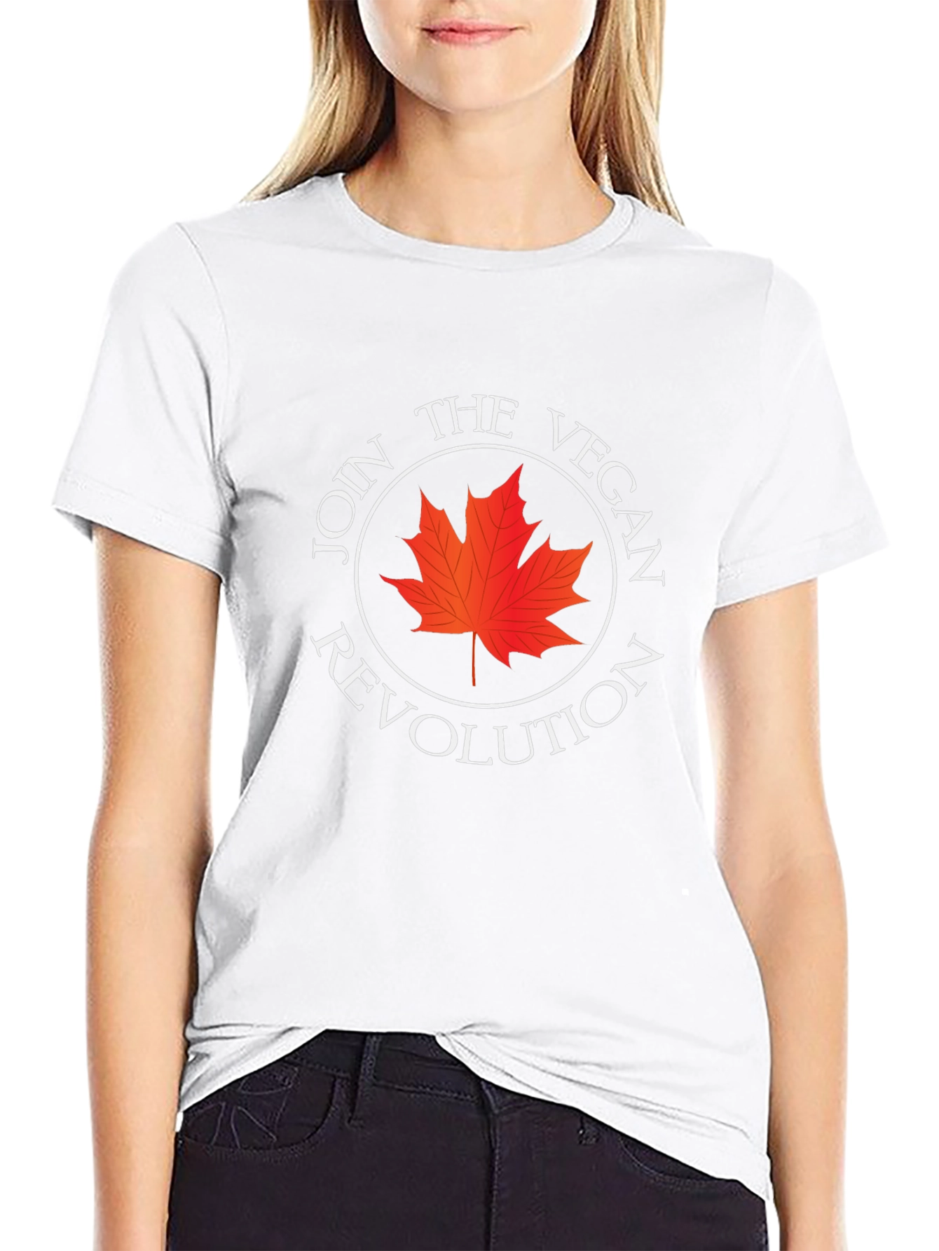 Vegan Revolution Tee - Maple Leaf Design
