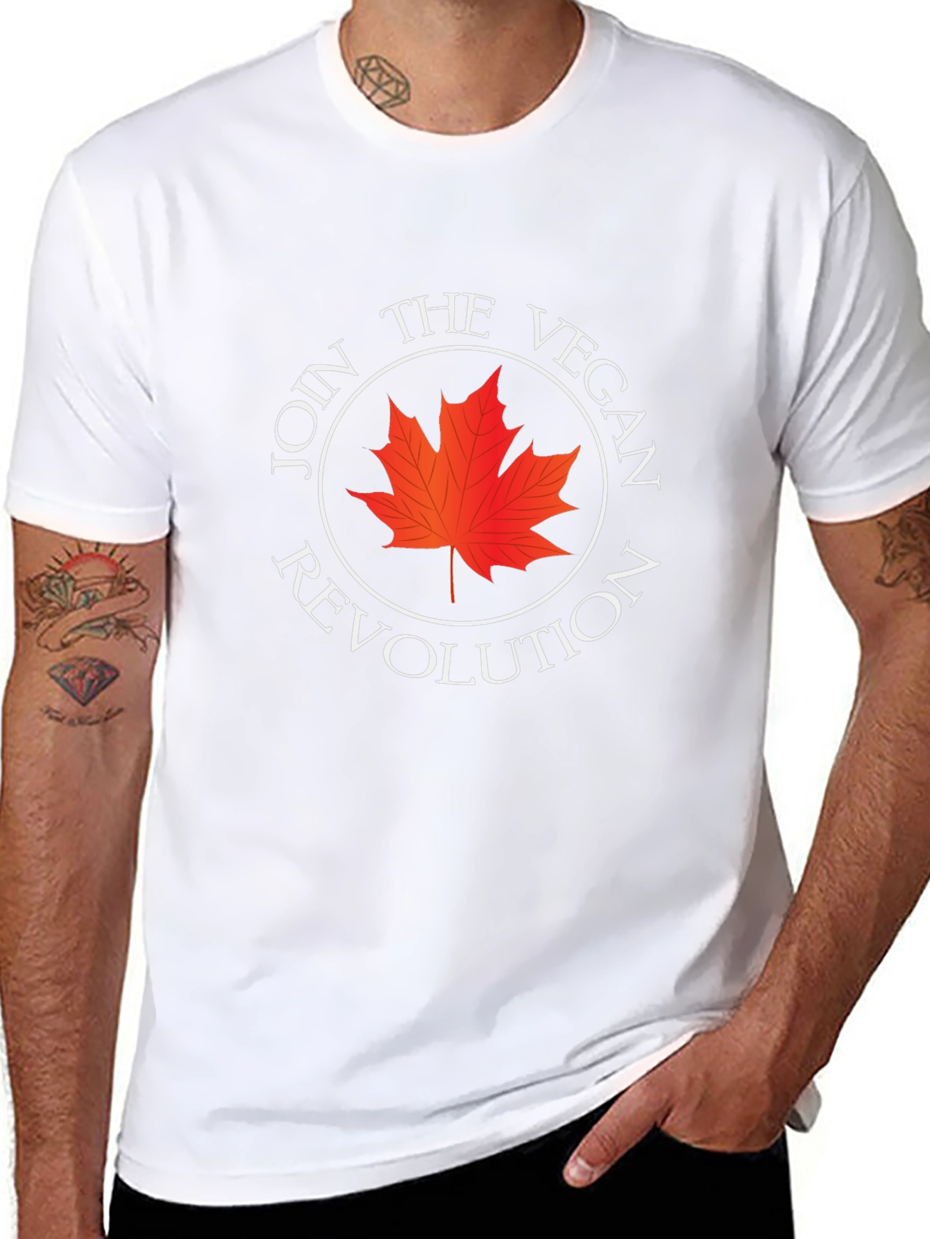 Vegan Revolution Tee - Maple Leaf Design