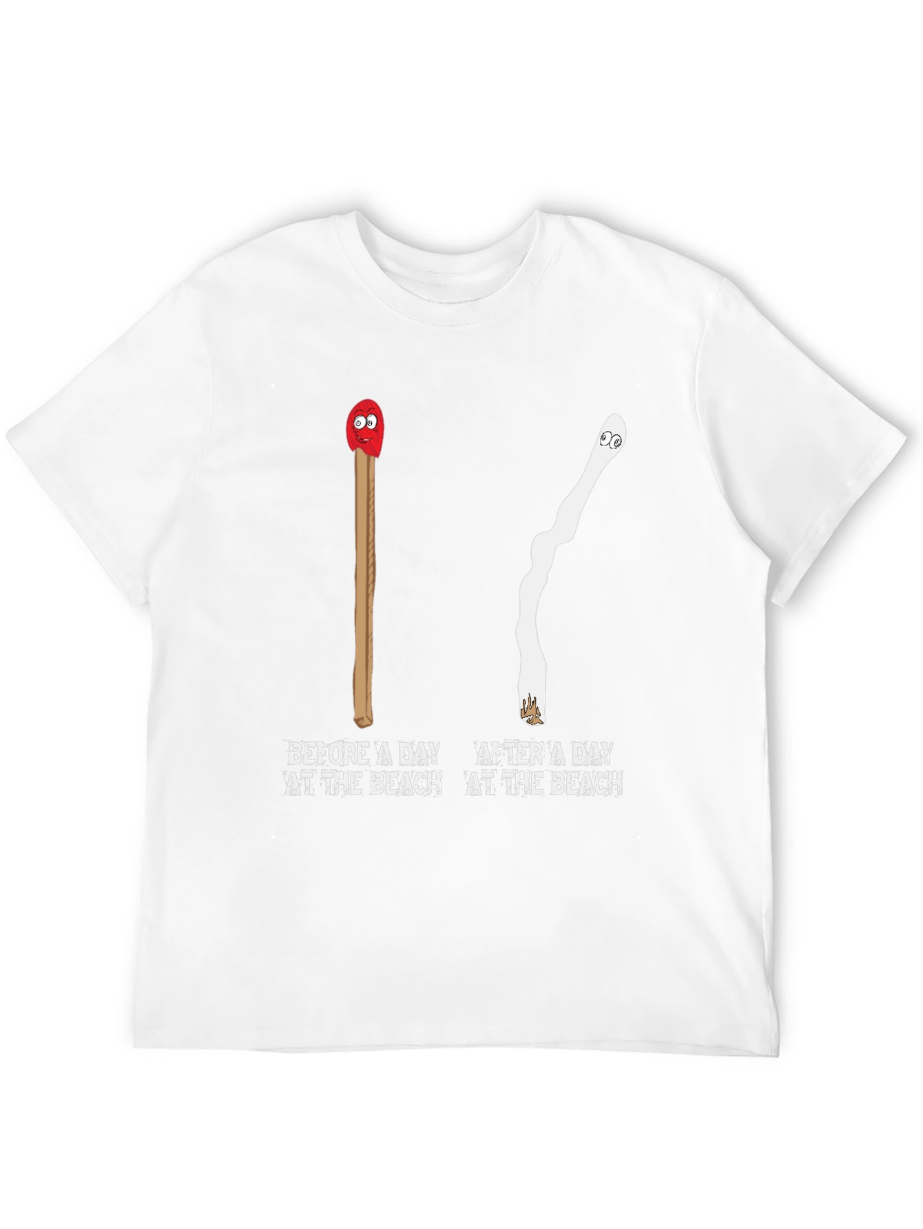 Humorous Beach Day Matchstick T-Shirt