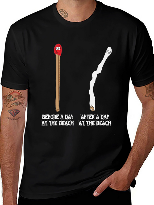 Humorous Beach Day Matchstick T-Shirt