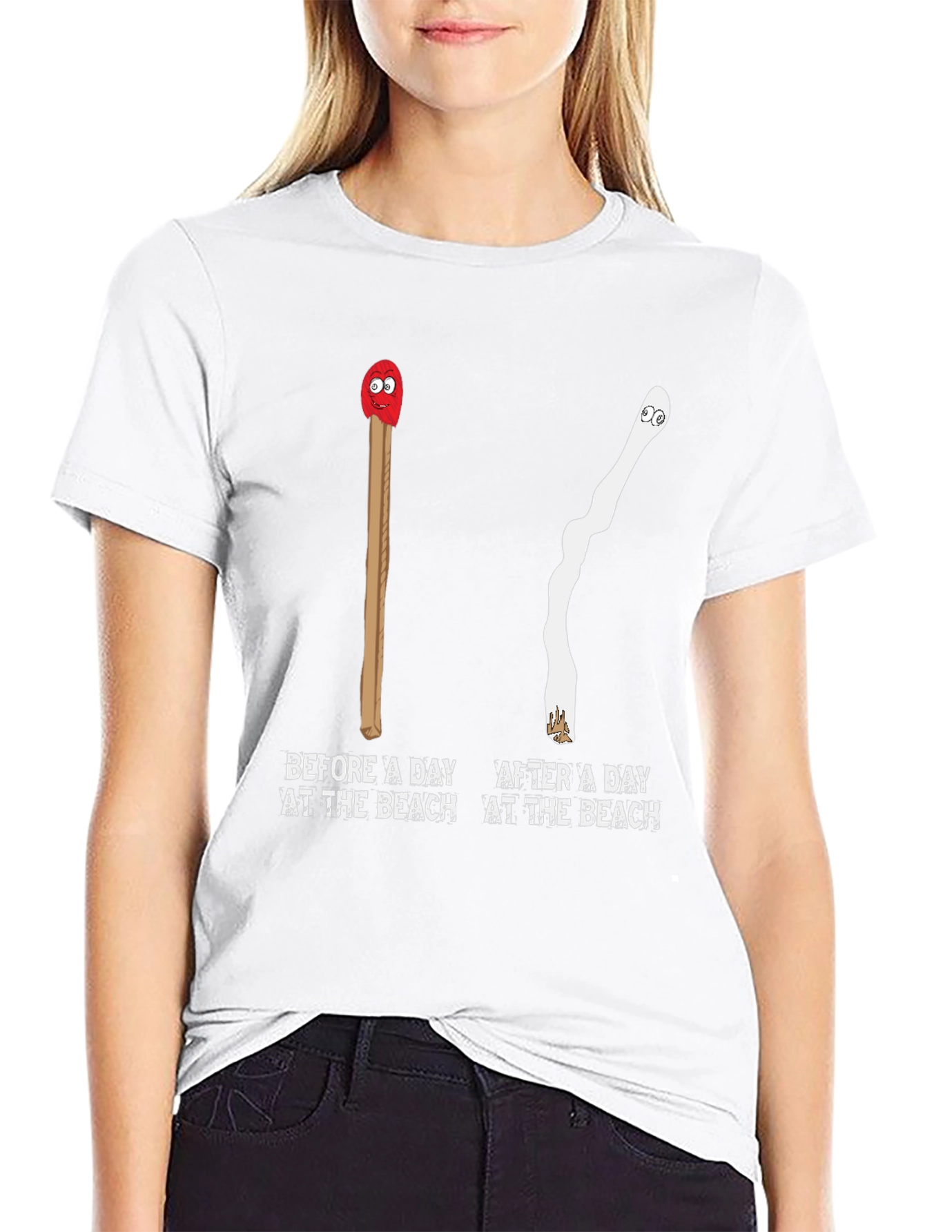Humorous Beach Day Matchstick T-Shirt