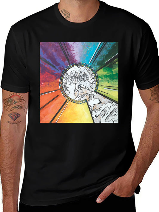 Abstract Art Graphic Print Black T-Shirt