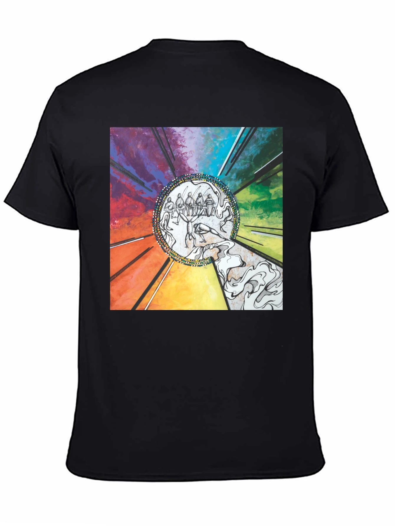 Abstract Art Graphic Print Black T-Shirt