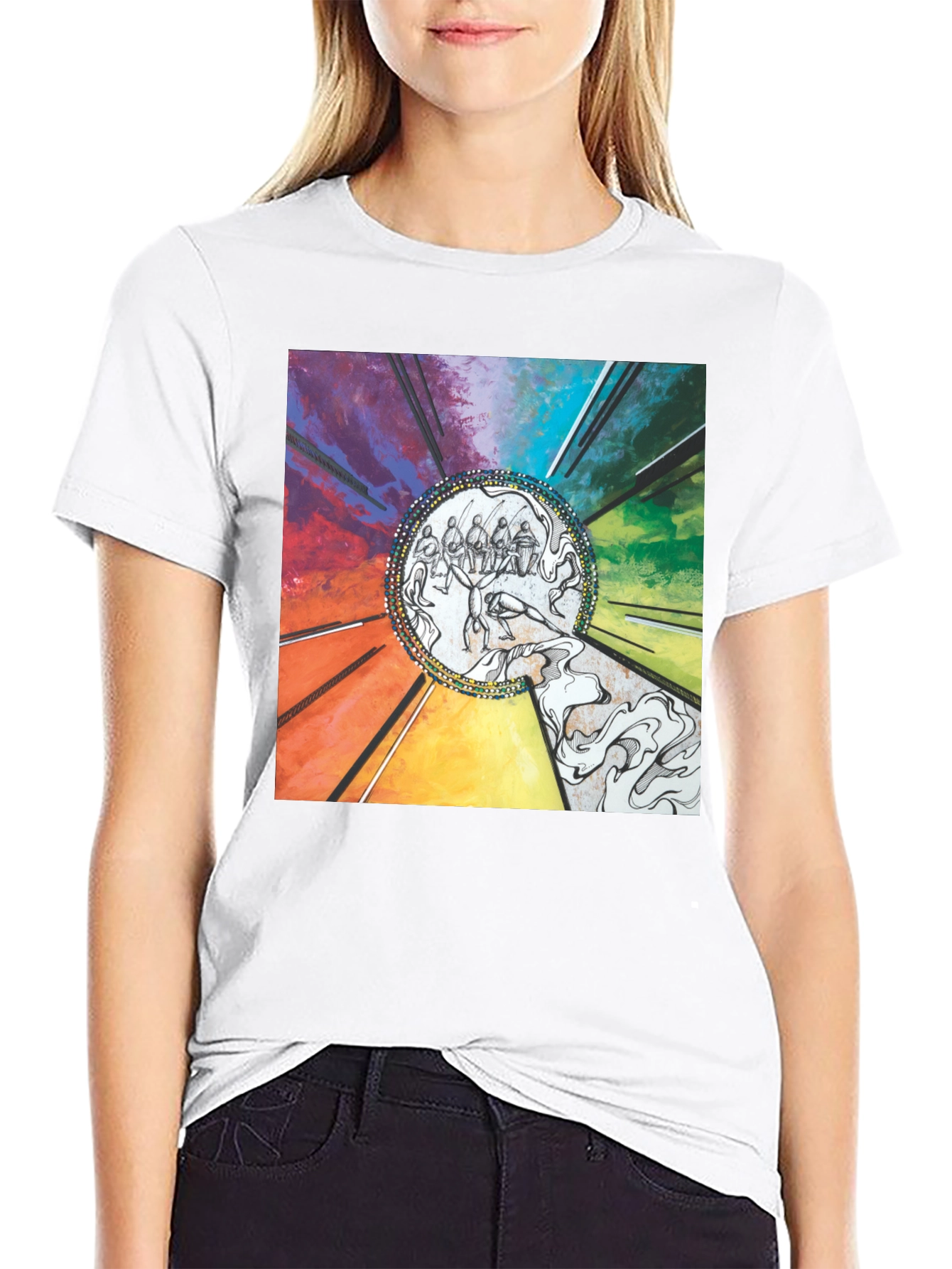 Abstract Art Graphic Print Black T-Shirt