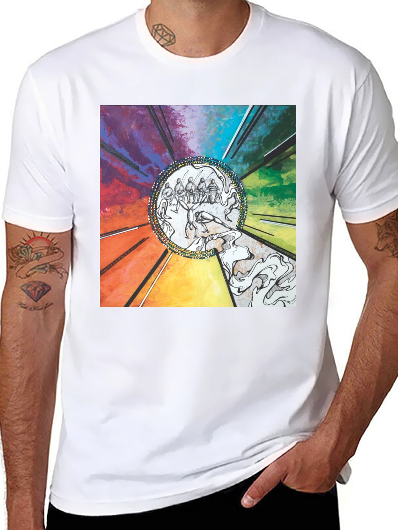 Abstract Art Graphic Print Black T-Shirt