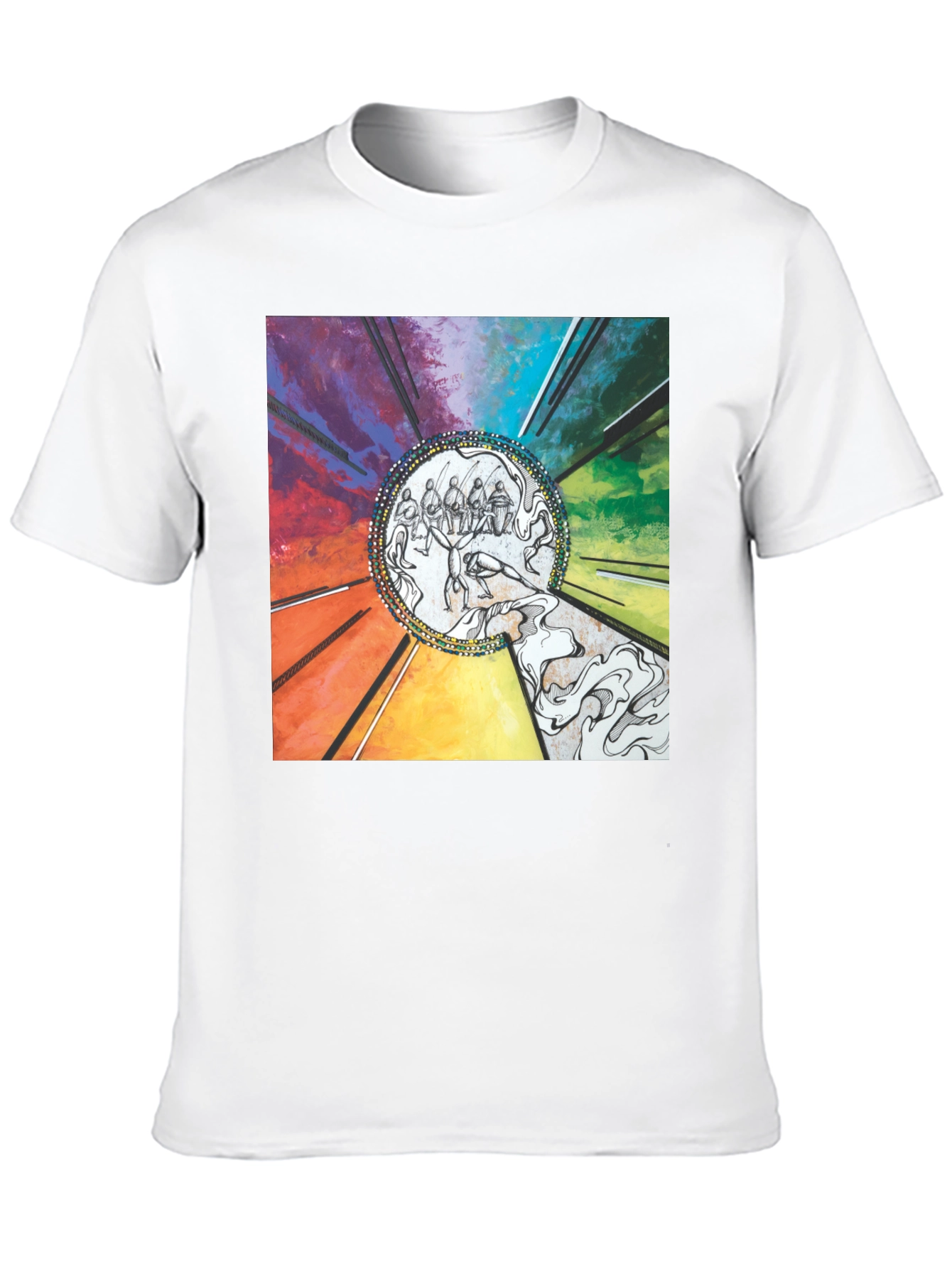Abstract Art Graphic Print Black T-Shirt