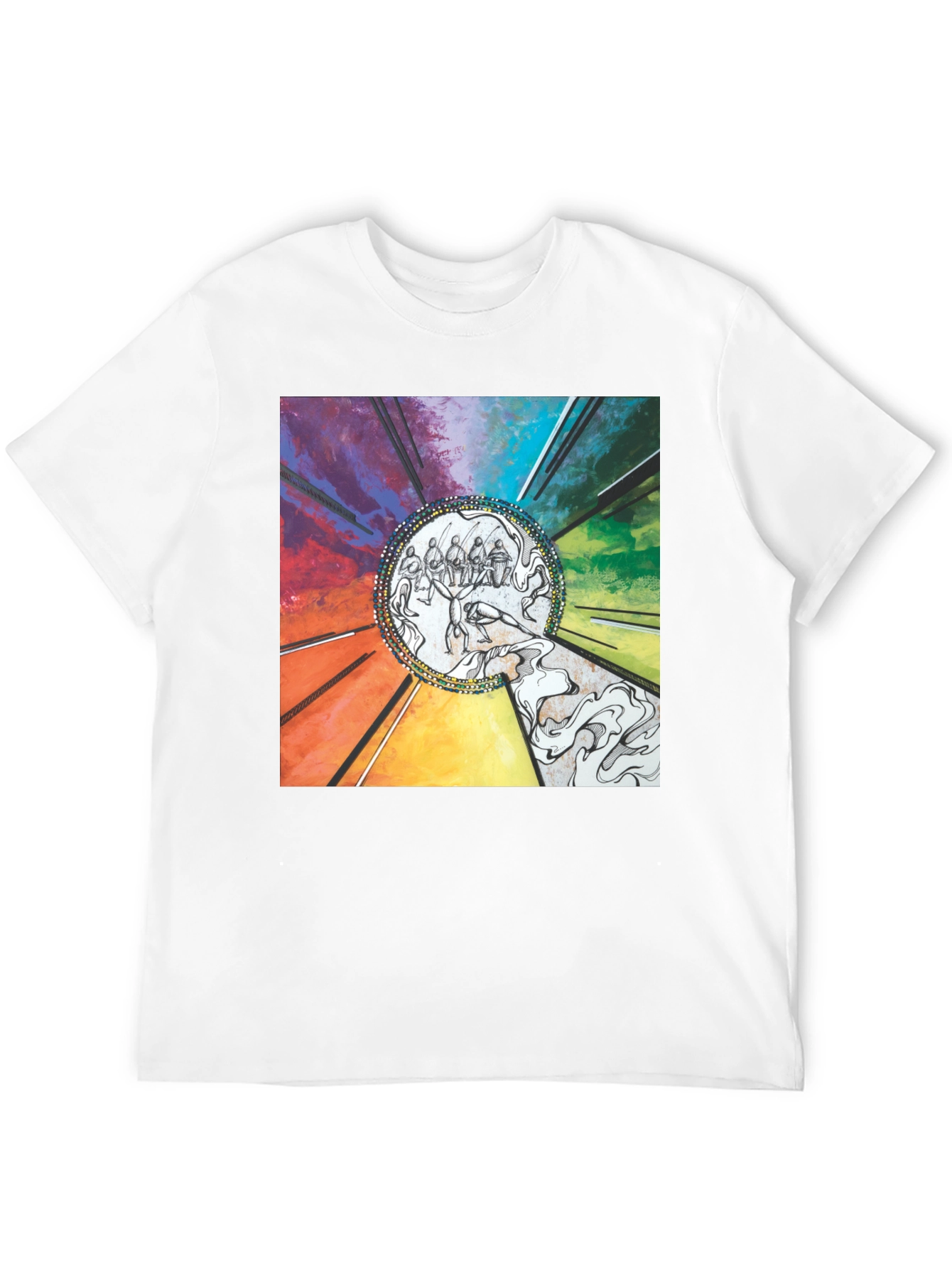Abstract Art Graphic Print Black T-Shirt