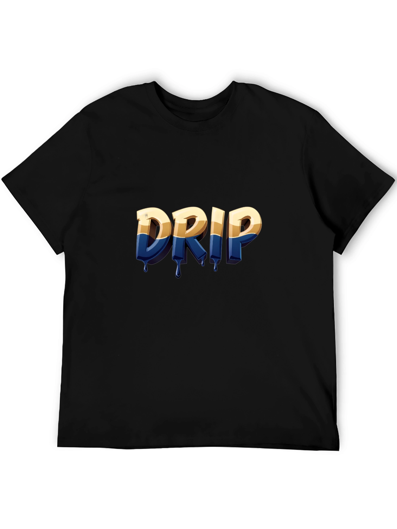 Drip Graphic Print Black T-Shirt