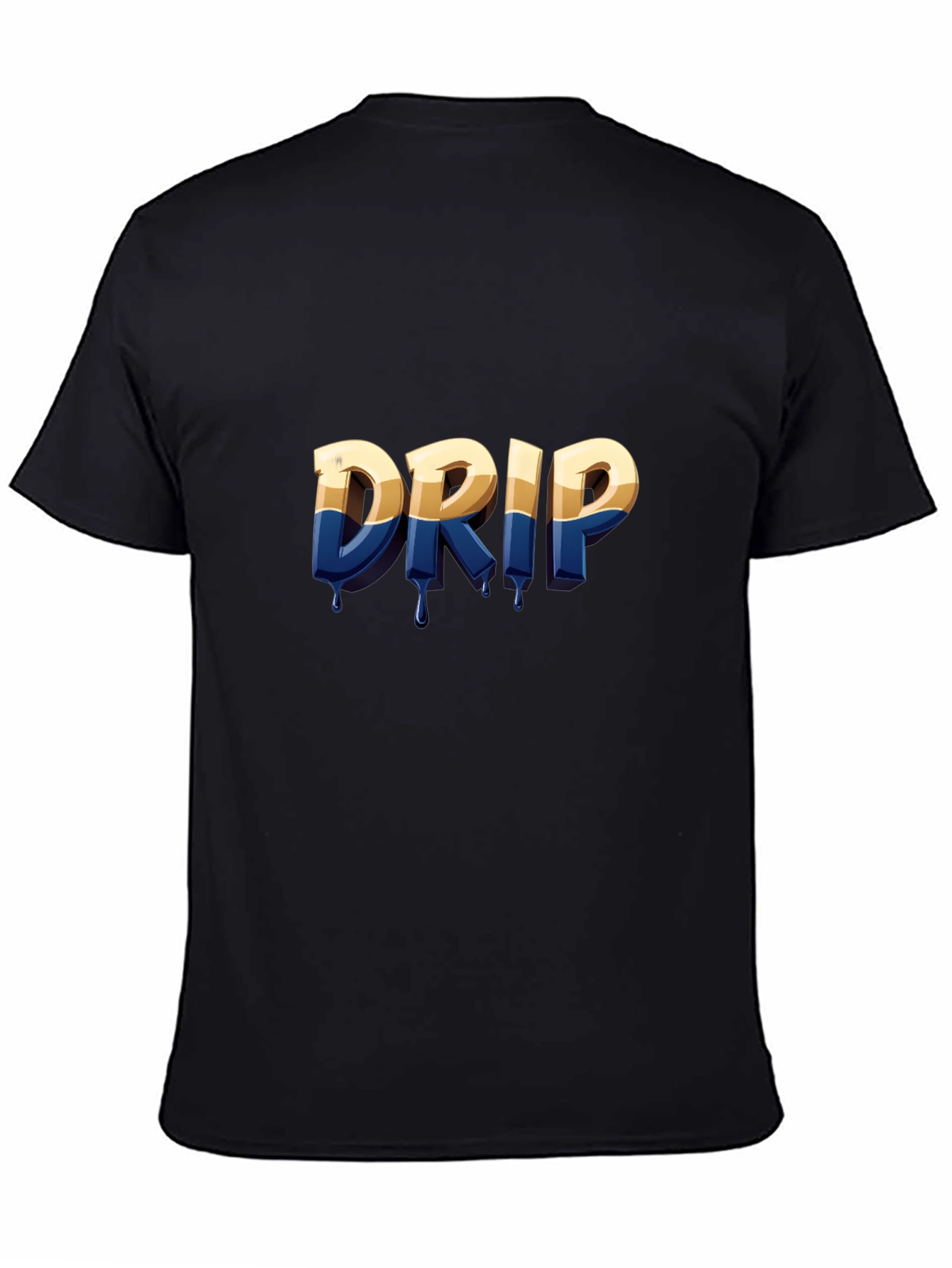 Drip Graphic Print Black T-Shirt
