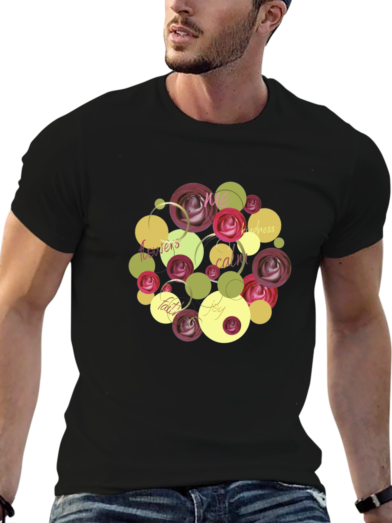 Floral Word Art Graphic T-Shirt