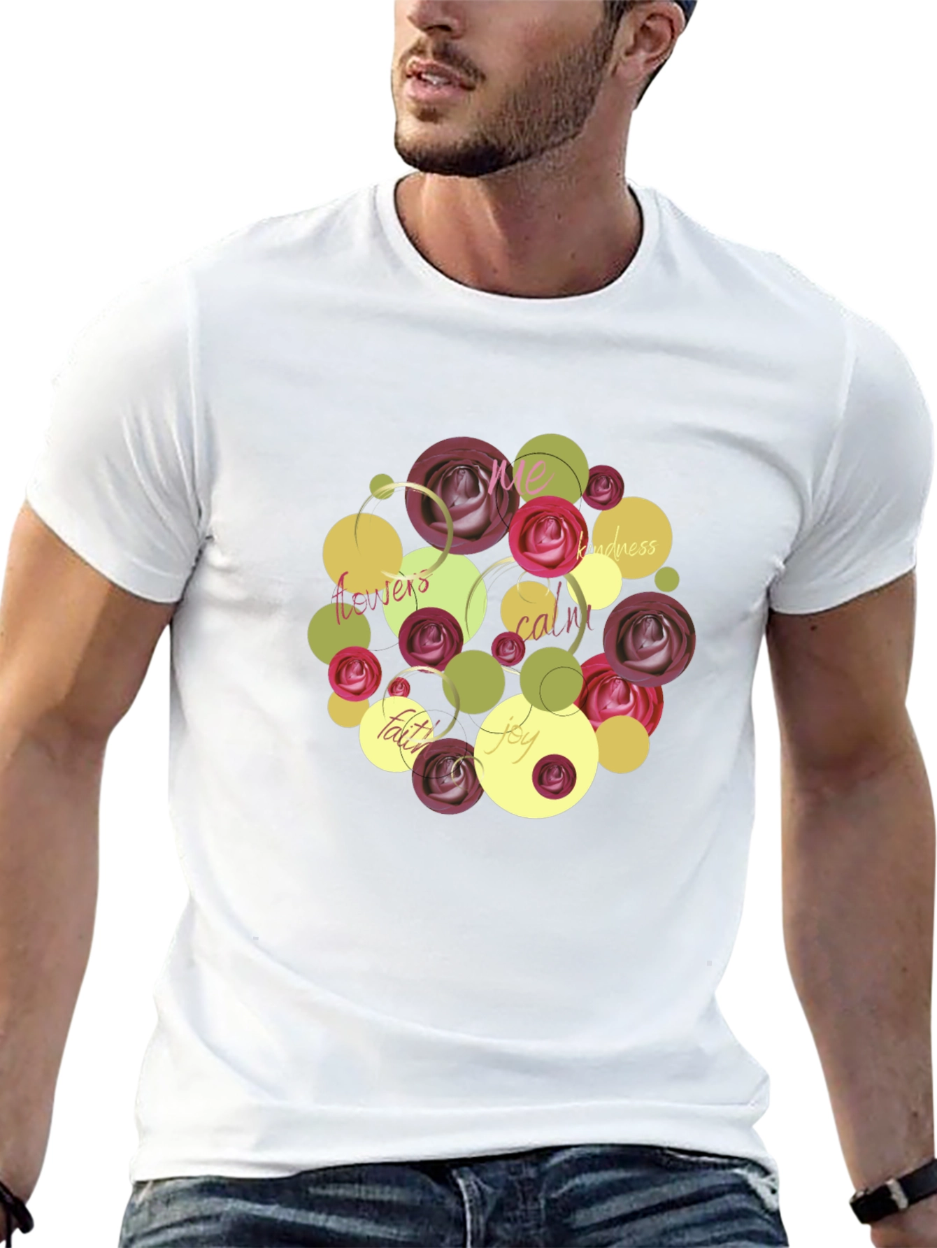 Floral Word Art Graphic T-Shirt