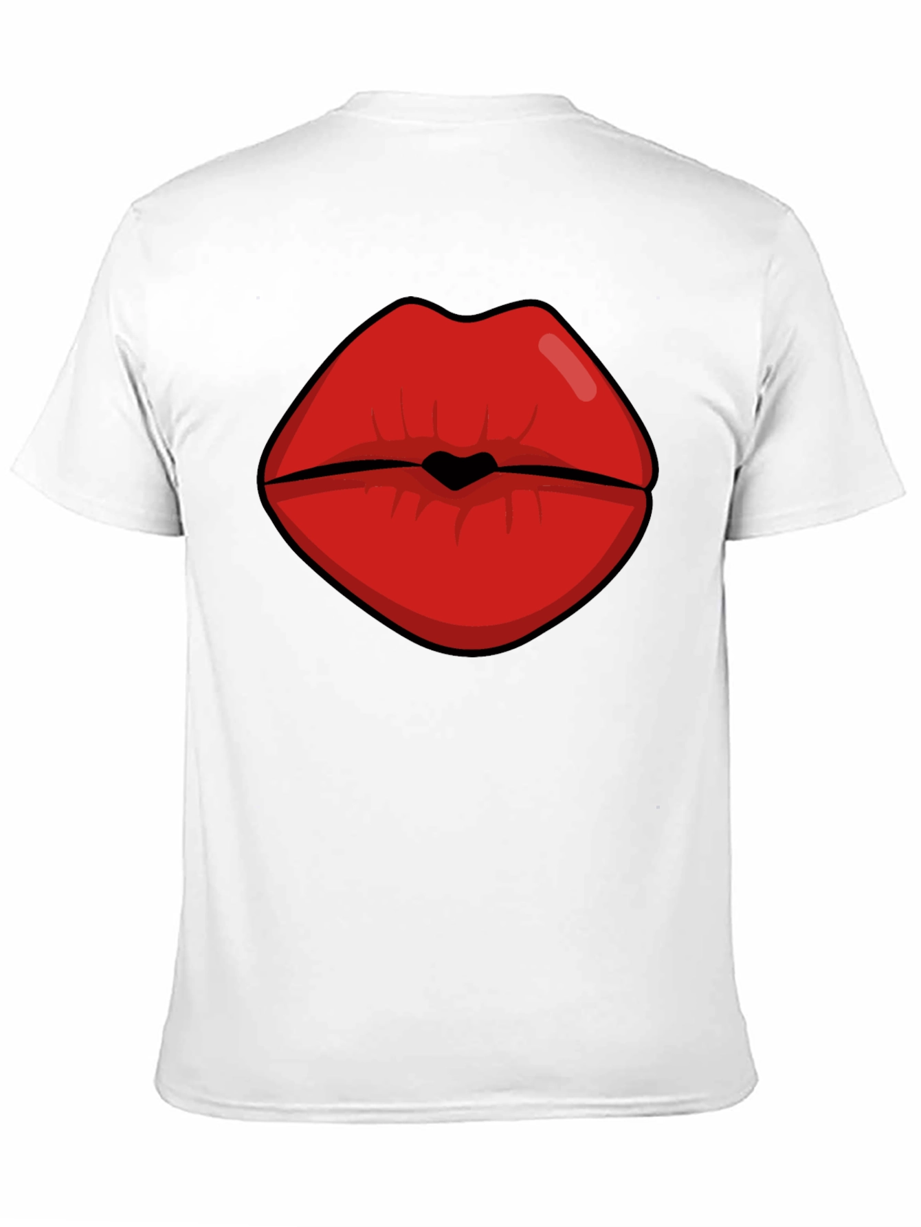 Bold Lips Graphic Tee - Black Cotton Blend