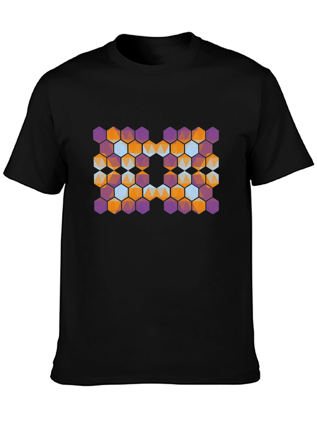 Geometric Hexagon Graphic Tee - Modern Abstract Design