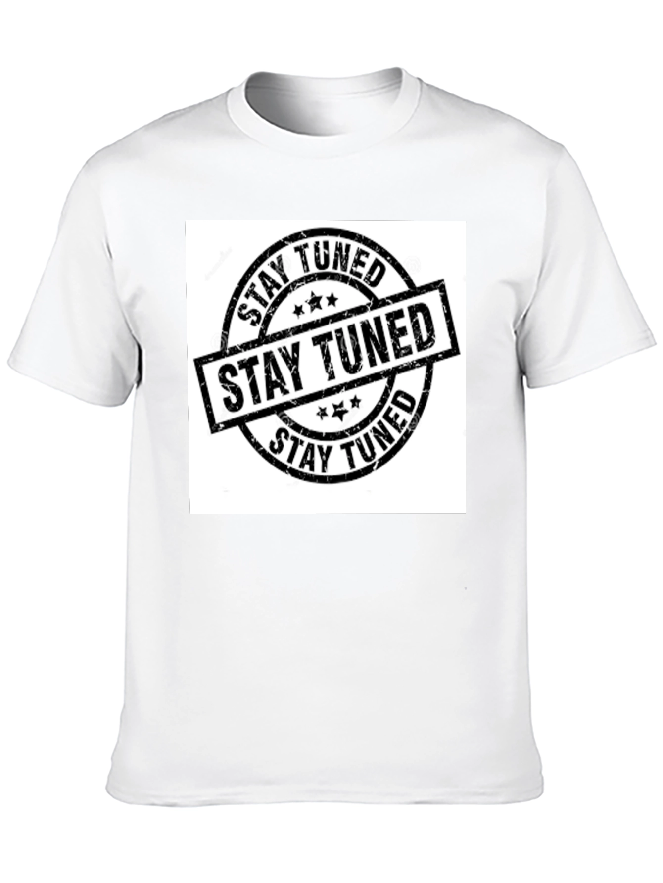 Stay Tuned Graphic Print Black T-Shirt