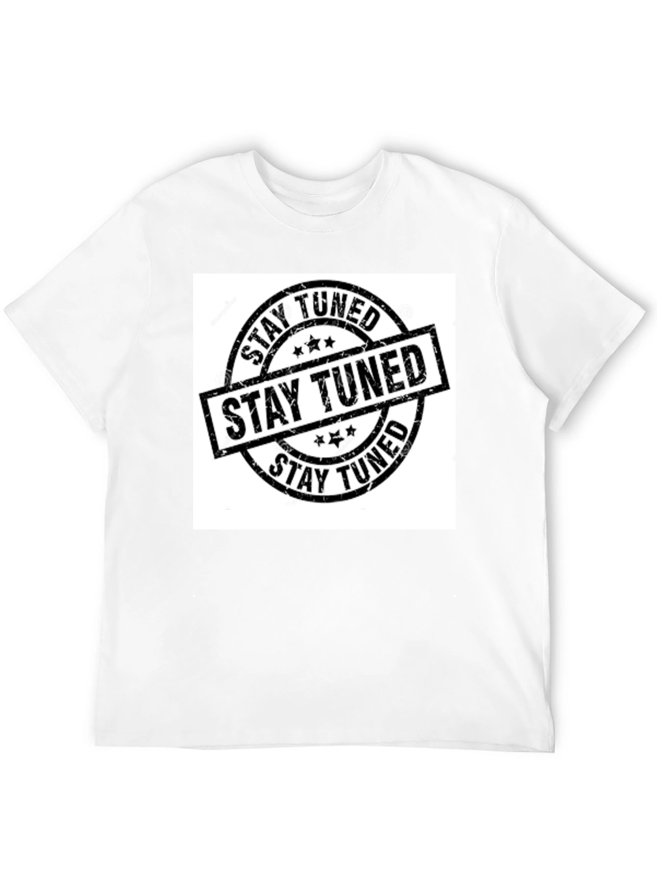 Stay Tuned Graphic Print Black T-Shirt